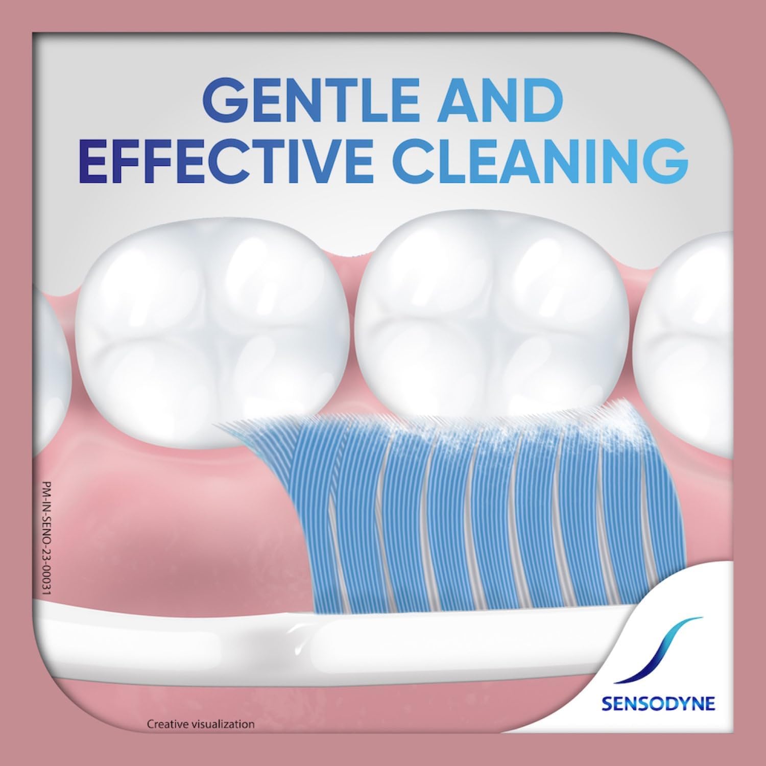 Sensodyne Gentle Care Toothbrush | Soft End Rounded Bristles Toothbrush for Sensitive Teeth | Ergonomic Grip | Effective Cleaning | Pack of 2, manual, Adult, White product image 5