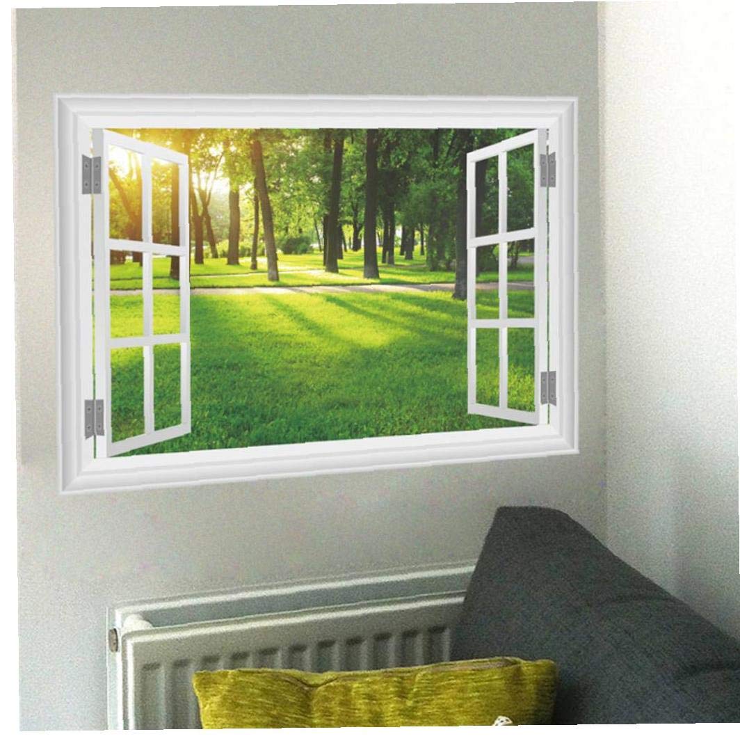 3d Window Nature Landscape View Wall Sticker Art Mural Decal Living Room Bedroom Home Poster