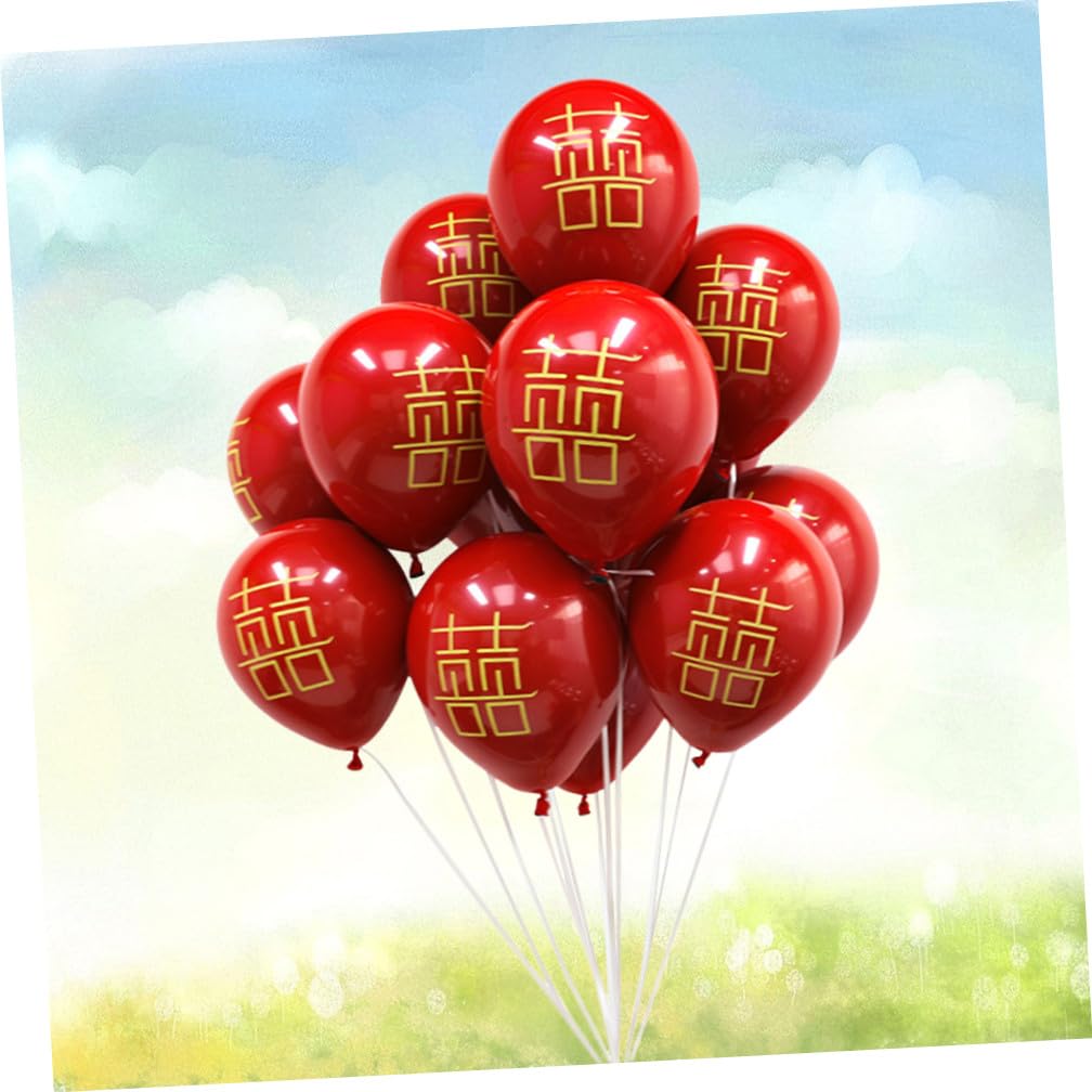 SUPVOX 150 pièces Ballons Latex Rouge Double pour Décoration Mariage Chinois Accessoires Festifs pour Salle de Fête