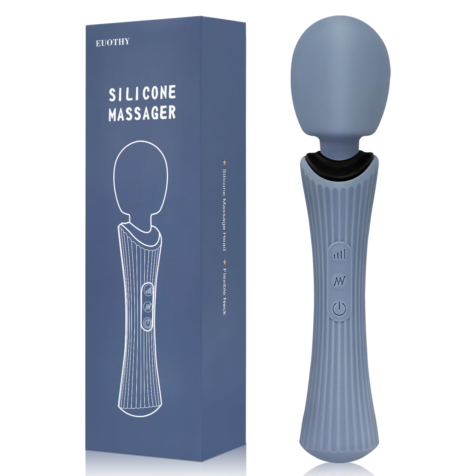 Handheld Massage Wand for Muscle Recovery - Cordless Electric Personal Massager with 12 Modes 3 Speeds - Waterproof