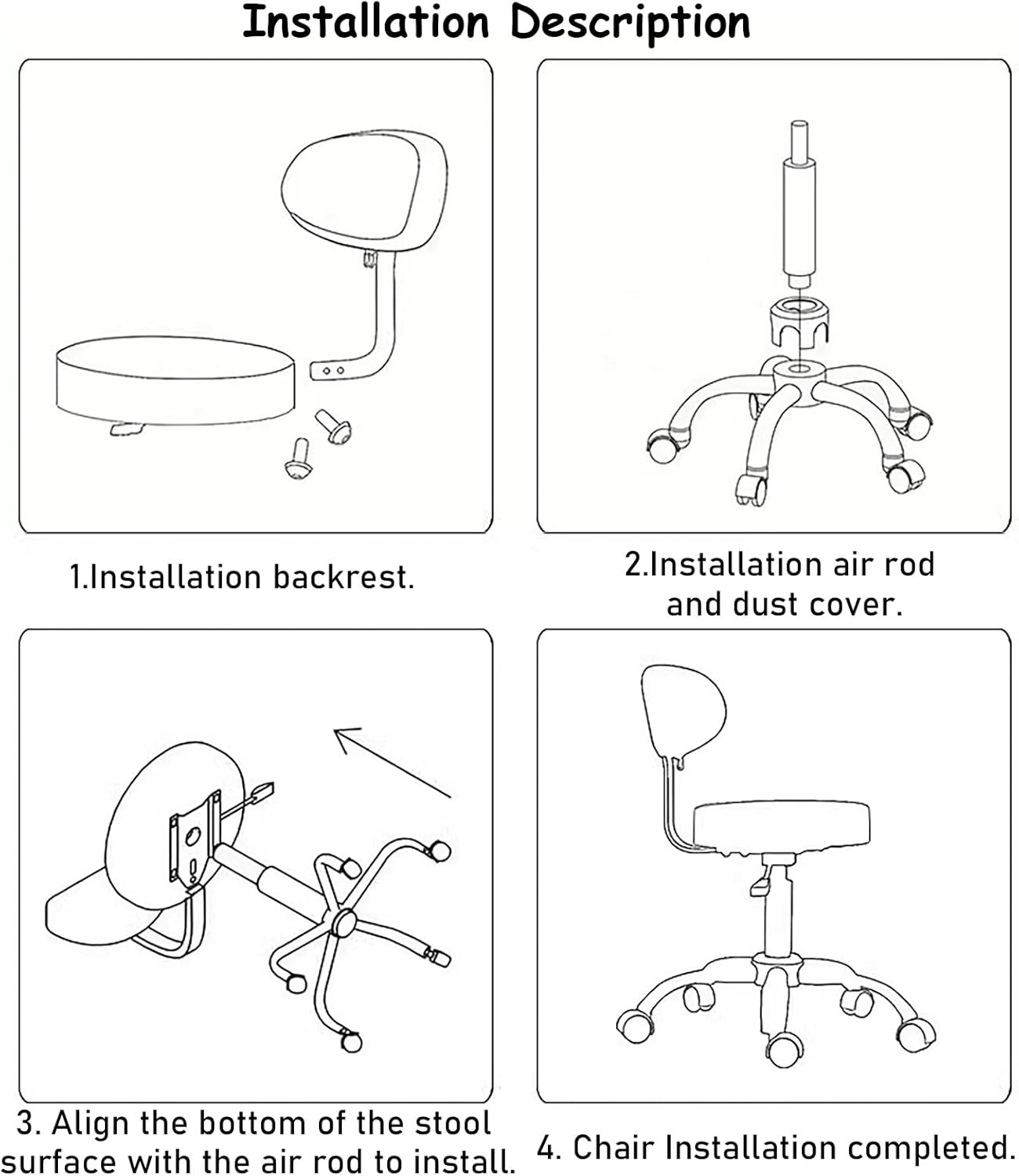 Ergonomic Saddle Chair with Back Support - Adjustable Rolling Swivel Office Chair for Dental Hygienist, Kitchen, Shop & Hospital - Stylish Comfort & Modern Design