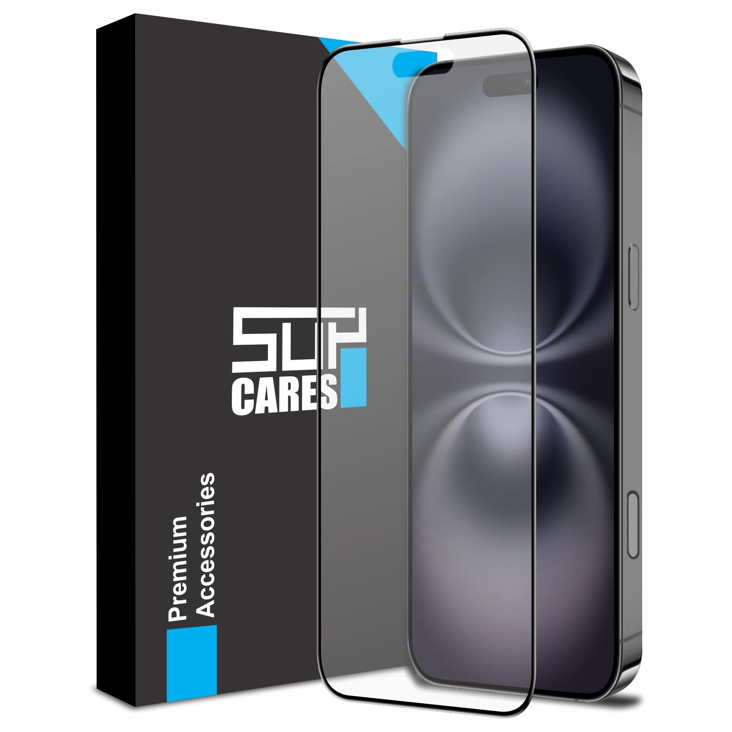 SupCares Military-Grade Matte Anti-Glare Tempered Glass Screen Protector for iPhone 16 and 15 (6.1 Inch) With Installation Kit | Edge to Edge Coverage | Black-picture-15