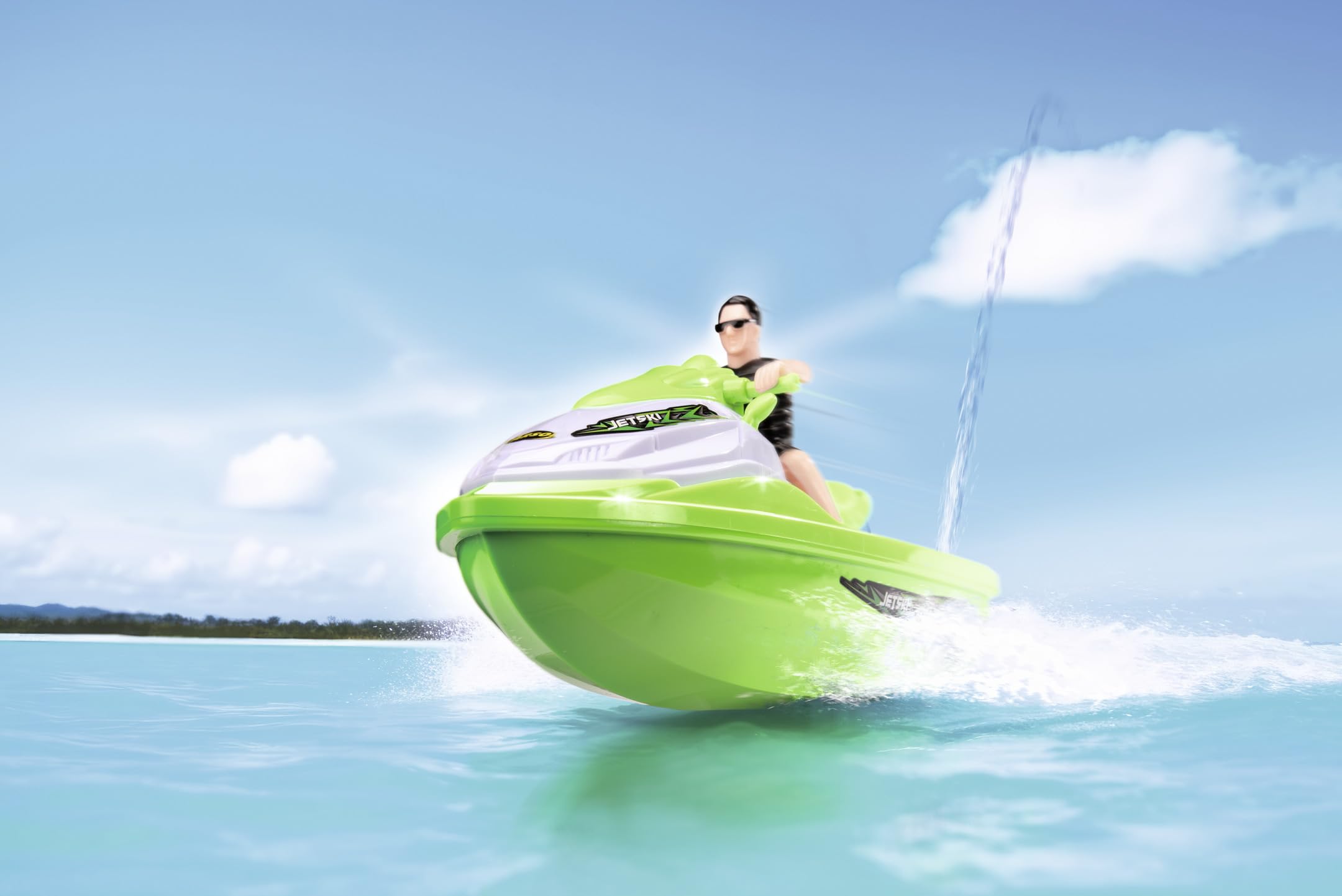 Carson Jetski 2.4GHz RTR - Barco teledirigido para niños y Adultos, Incluye Mando a Distancia, Color Verde