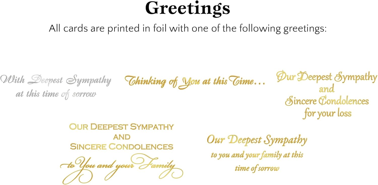 The Gallery Collection - Sympathy Cards Assortment Box (35 Cards), Foil & Embossing (Sympathy Formal)