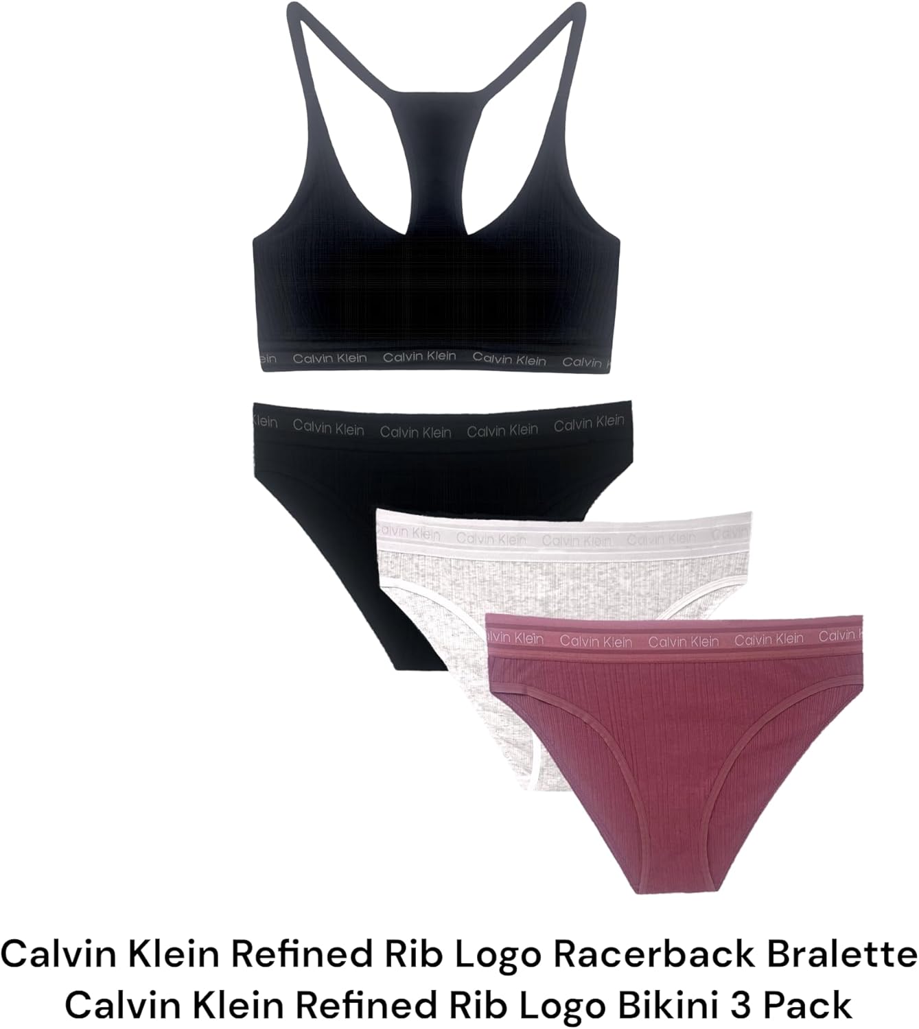 Calvin Klein Refined Rib Logo Bikini 3 Pack - Image 2