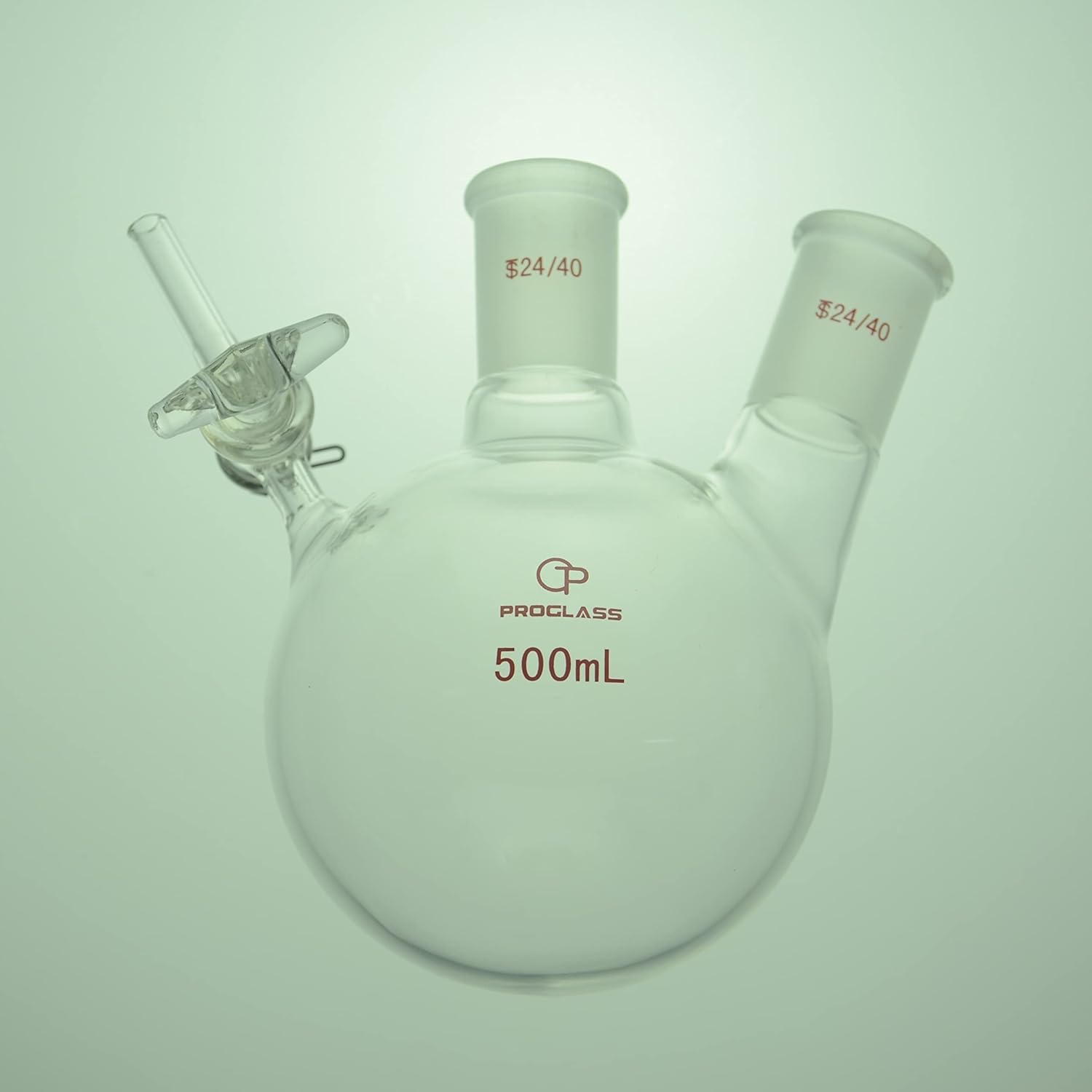 500mL Two Necks Air Free Reaction Schlenk Flask with Glass Stopcock 24/40 Joint