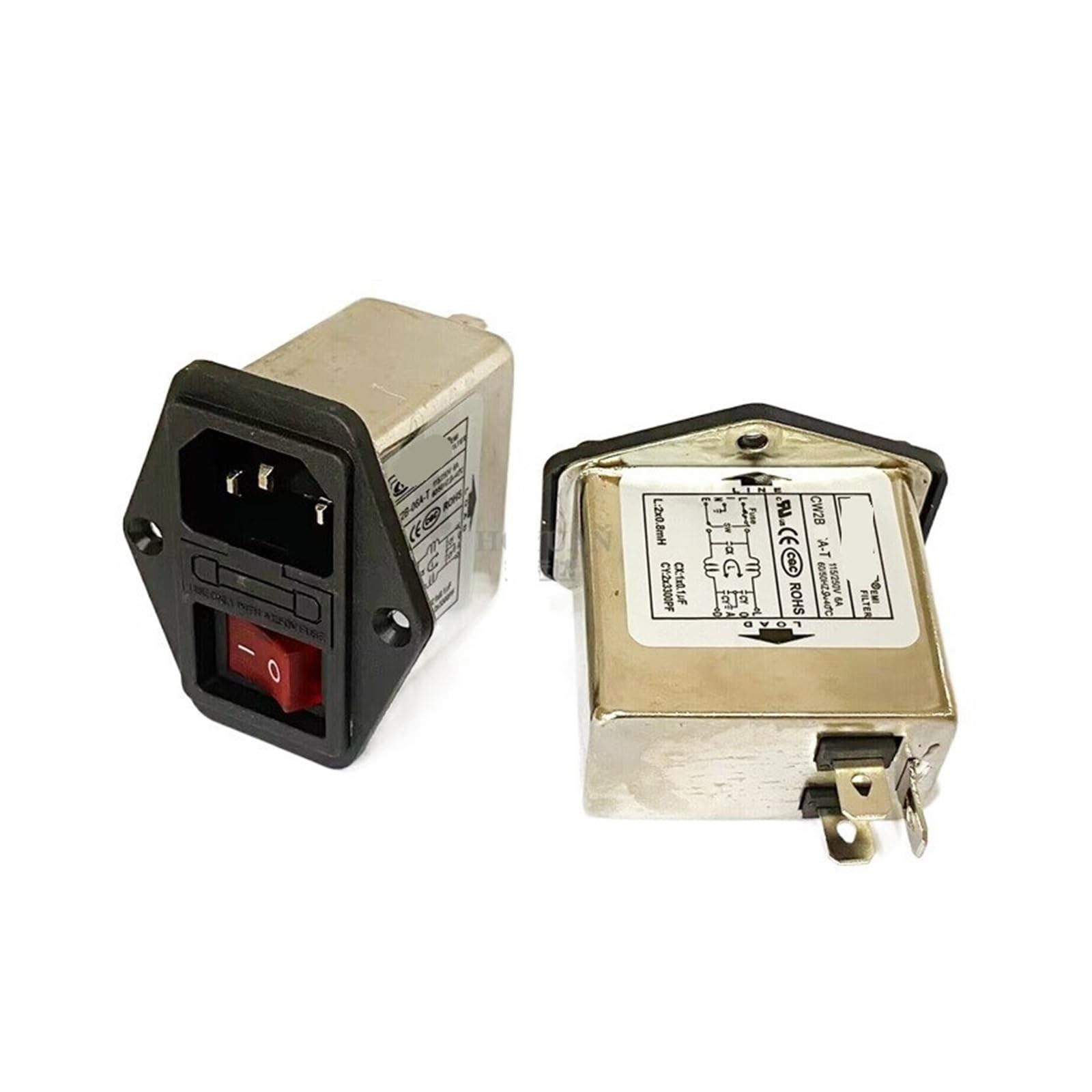Power Filter CW2C-06A-T102B Socket with Safety Switch Anti-Interference Purifier(CW2B -10A -T with Light)