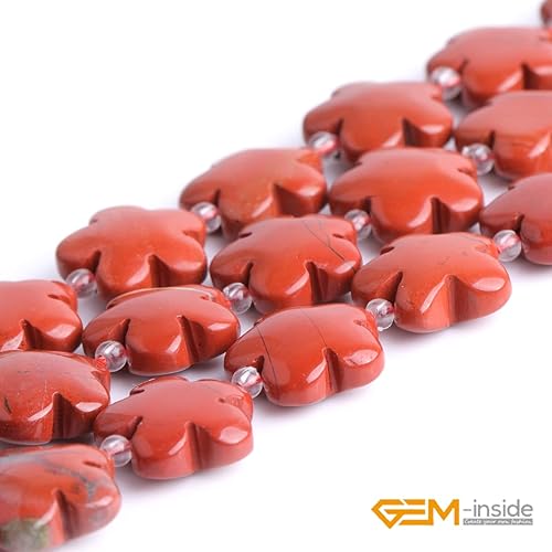 Miniatura 9 de GEM-Inside - Cuentas sueltas de jade blanco natural, auténticas, con forma de flor de 0.591in, para hacer joyas, 15 pulgadas