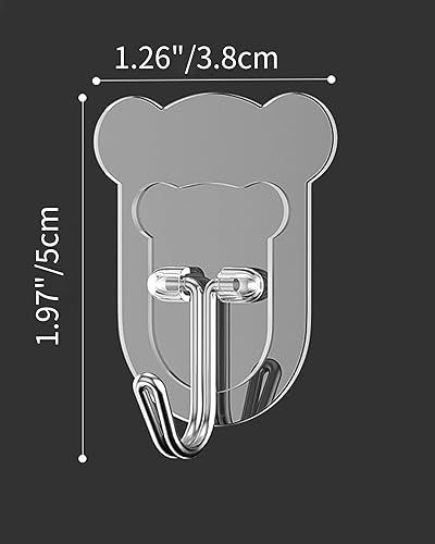 Miniatura 9 de 10 ganchos adhesivos resistentes de 10 libras máximo, ganchos de pared transparentes e impermeables para baño, ducha, cocina, oficina, sin daños,