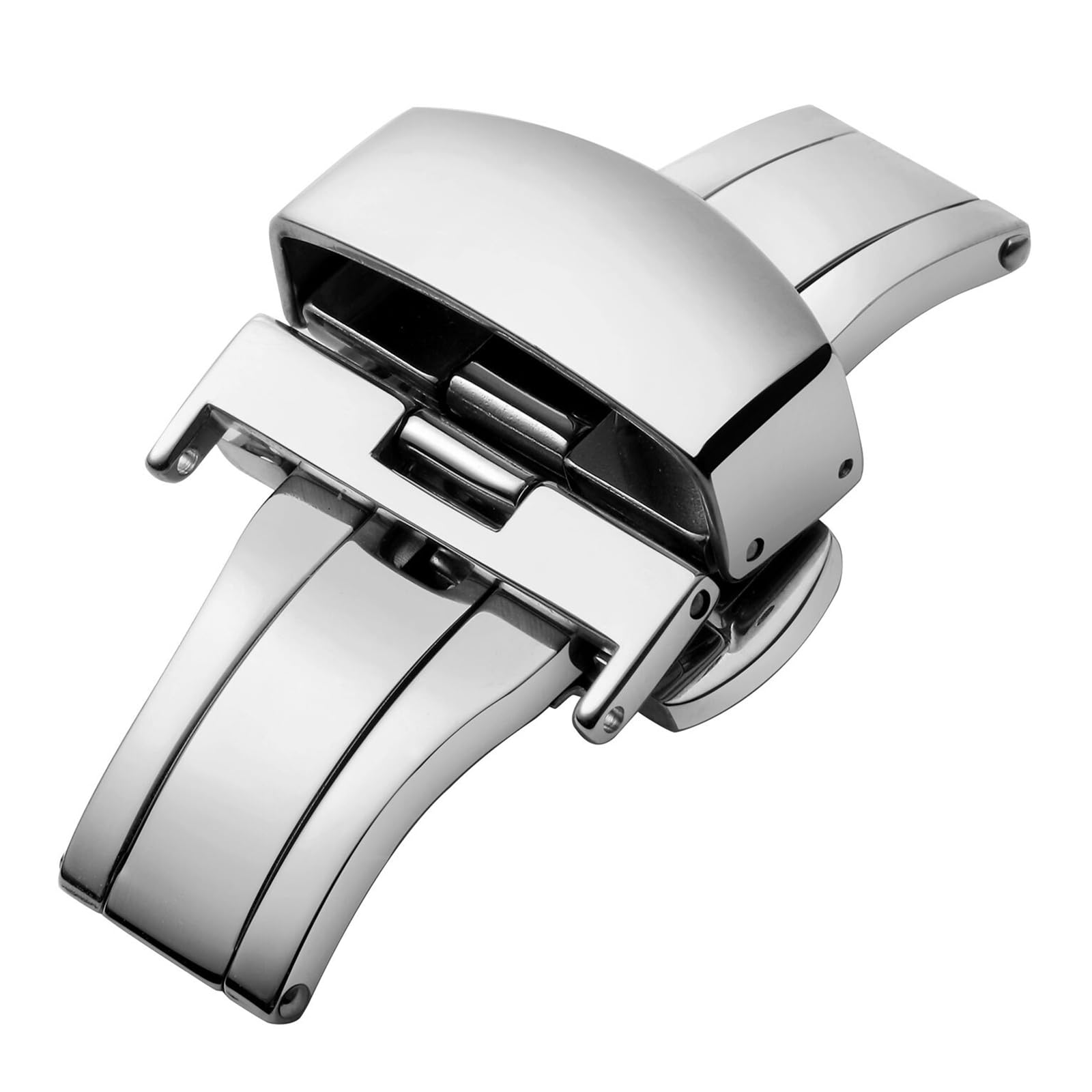 BINLUN Stainless Steel Deployment Clasp Replacement Watch Clasp Buckle for Leather Watch Bands Straps in Gold,Rose Gold,