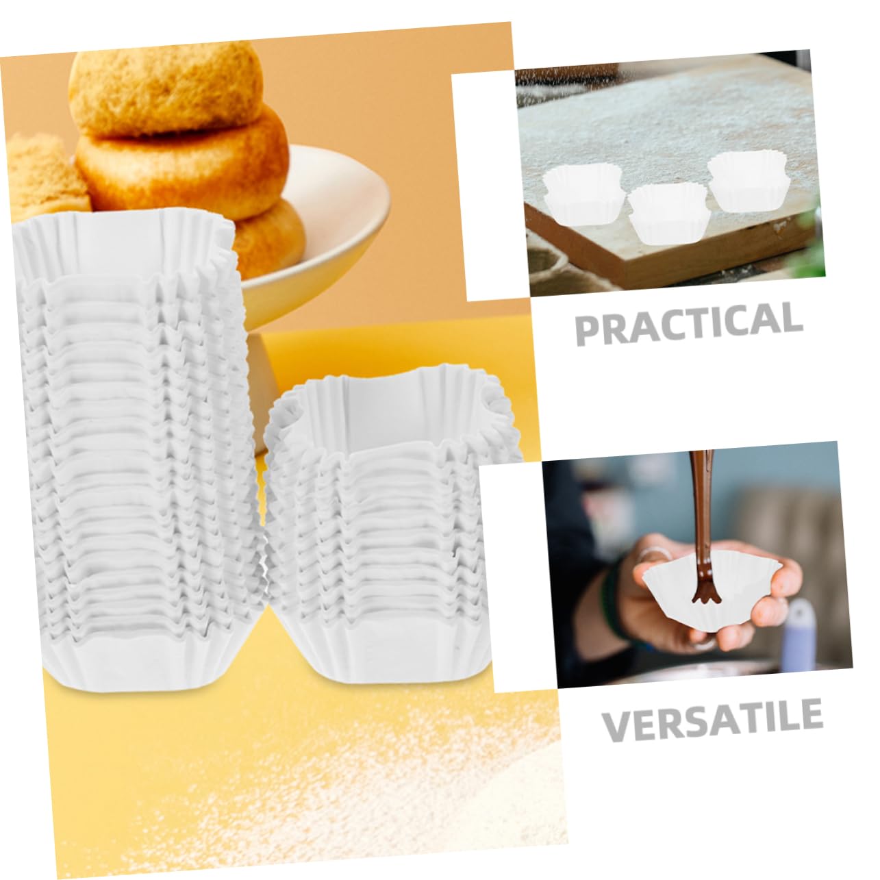 Amosfun 6000 Pièces Tasses à Gâteau Grands Moules à Cupcakes Grands Moules à Muffins Doublure De Petit Gâteau Porte-moules à Muffins Moules à Muffins Cupcake Papier Blanche