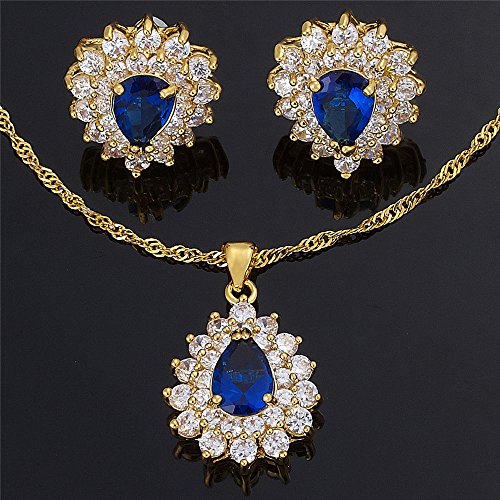 Conjunto de joyas RIZILIA de lágrima en oro de 18K, el regalo ideal para aniversarios 4