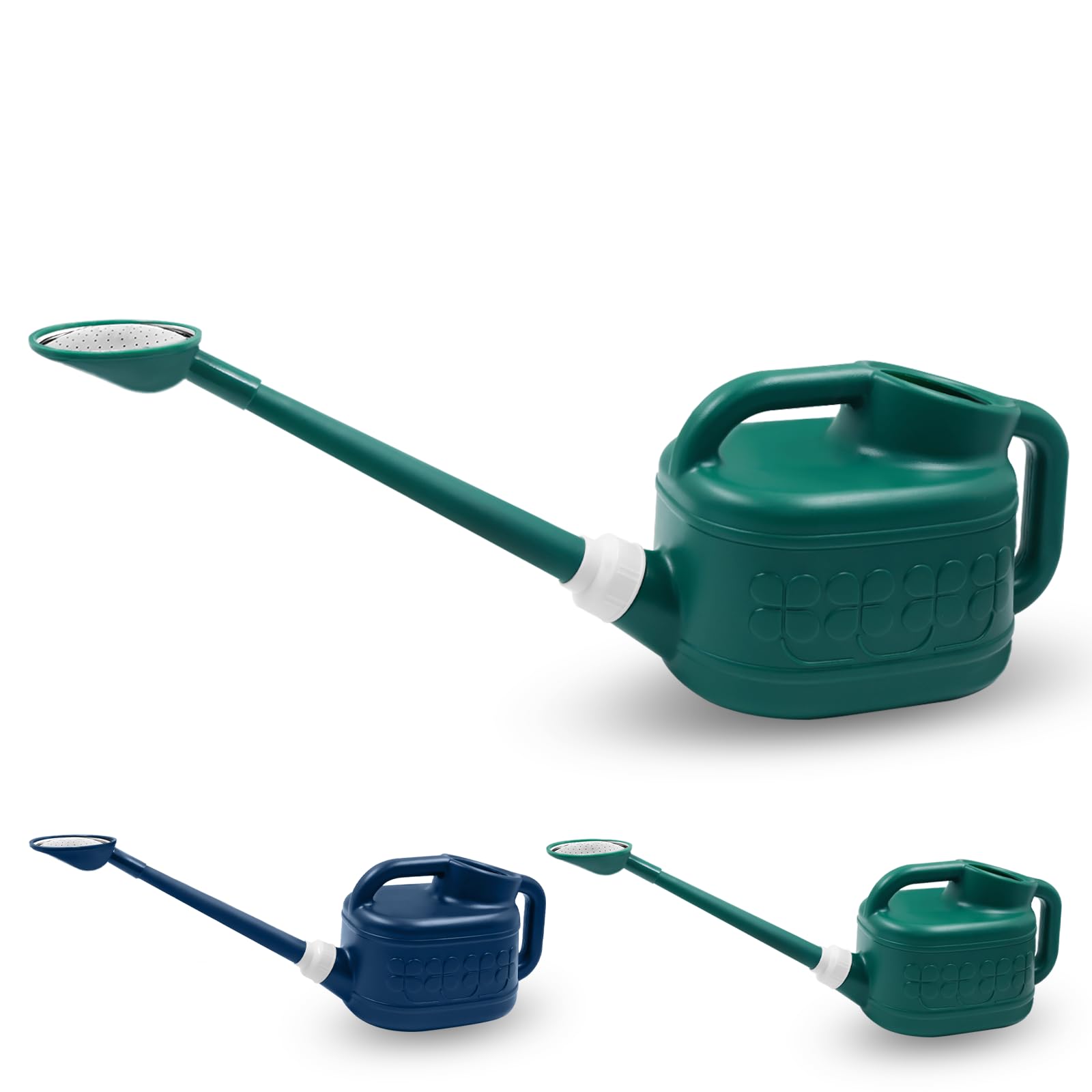Watering Can for Indoor & Outdoor Plants, Plant Watering Can with Stainless Steel Shower Head, 1 Gallon Plastic Water Can for Garden, Flowers, Vegetable, Greenhouse (AlpineGreen)