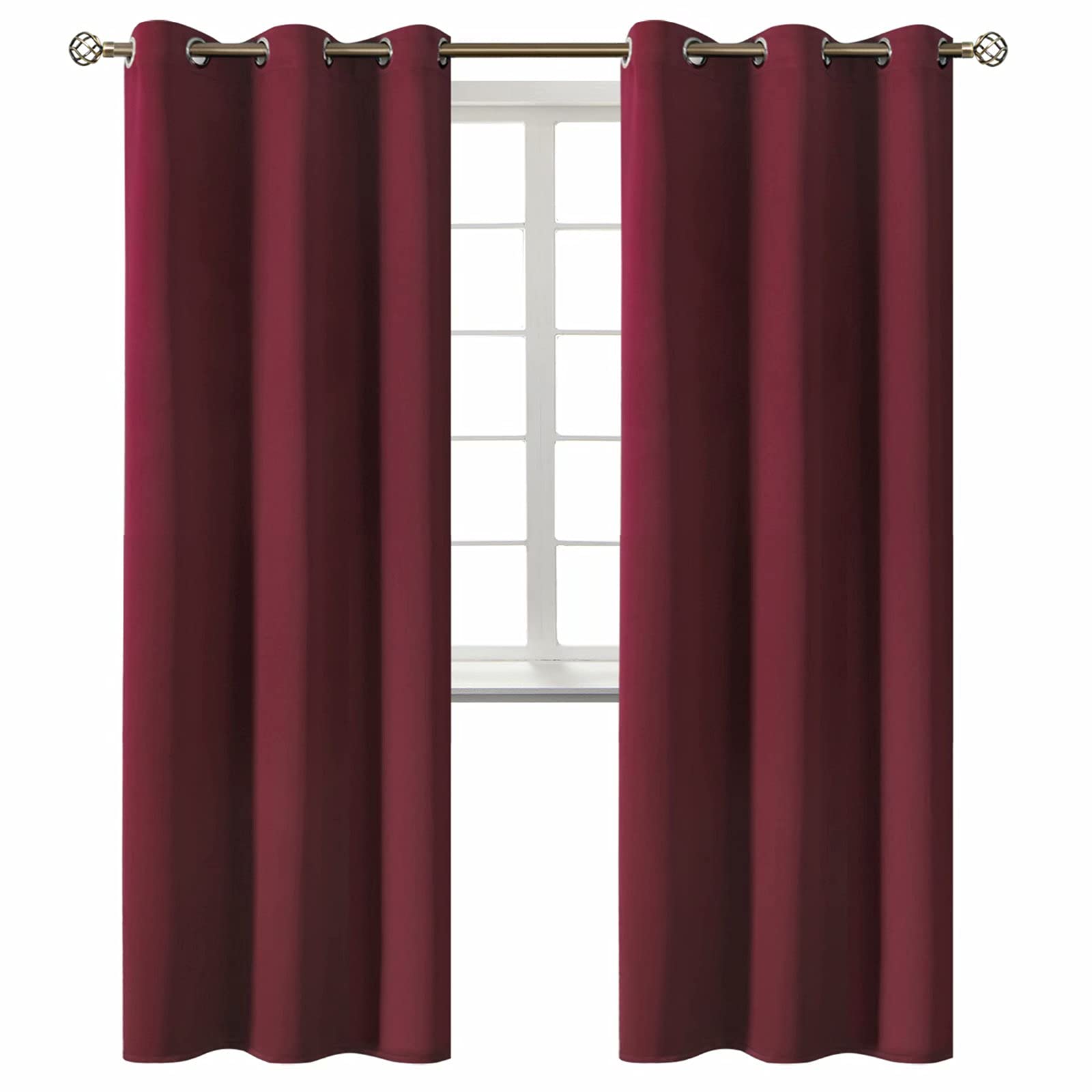 BGment Burgundy Blackout Curtains for Living Room 84 Inch Long - 2 Panels
