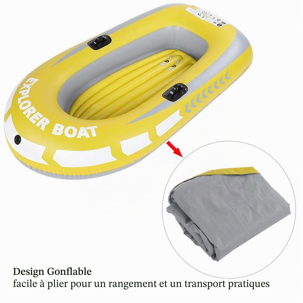 VGEBY1 Bateau Pneumatique, Radeaux Gonflables d'Aviron de PVC 2 pour La Pêche, La dérive Et La Plongée