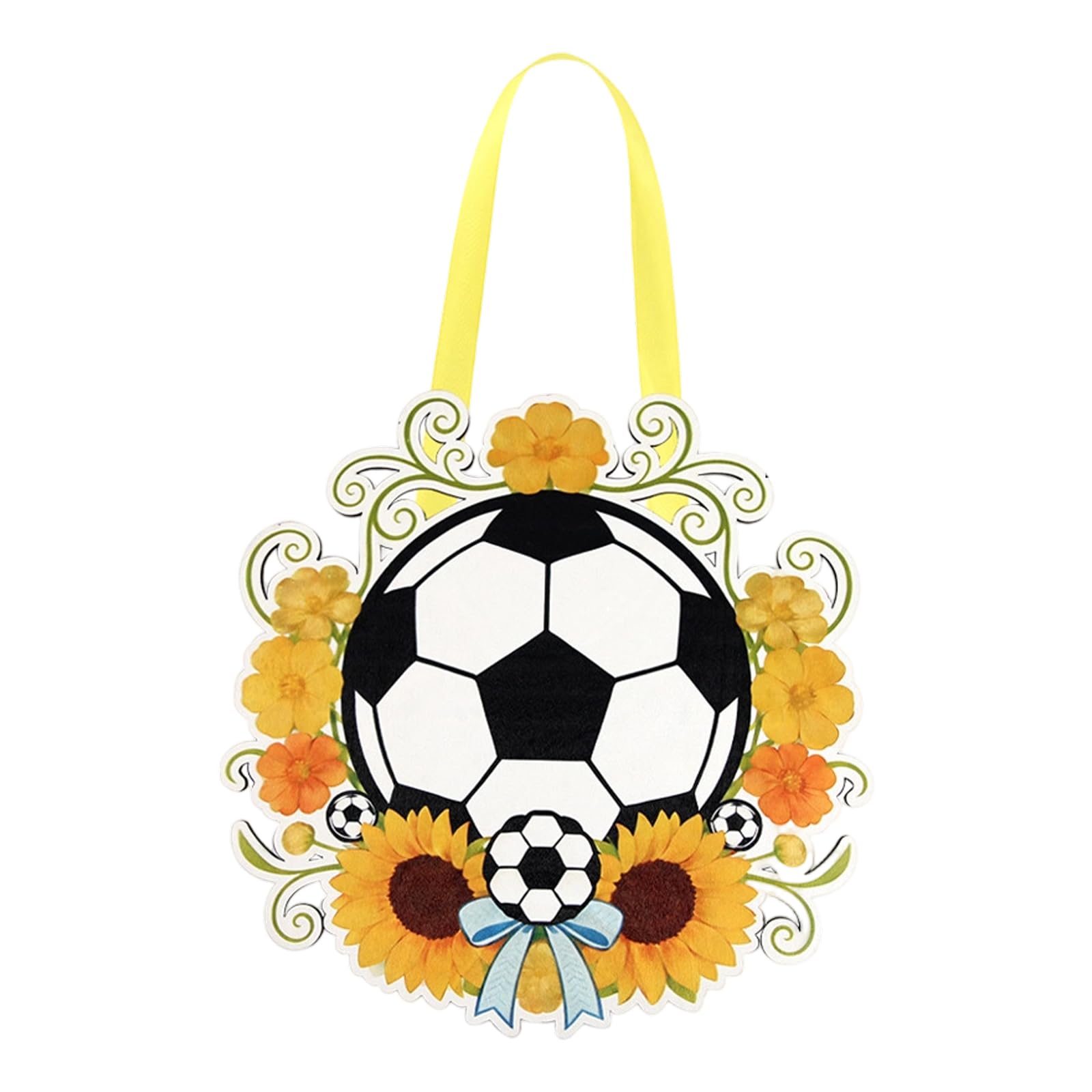 Msioytog 20x50cm Carved Soccer Art Wooden Display for Sports Themed Parties and Gifts Wooden Ornament