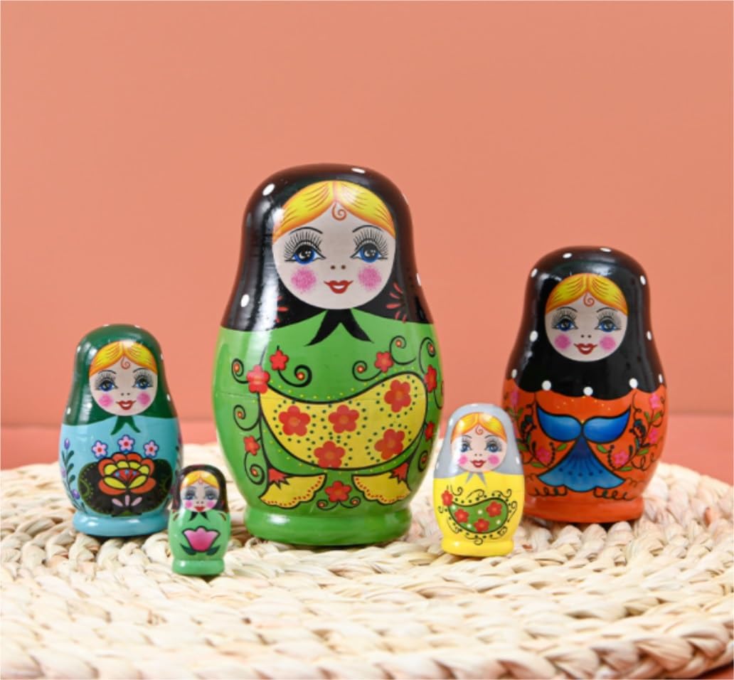 Matrioszka Zestaw Lalek Zagnieżdżających 5 Szt. Rosyjska Lalka Matrioszka Drewniane Figurki Piratów Wyjątkowy Akcent Na Wystrój Zabawki Układania