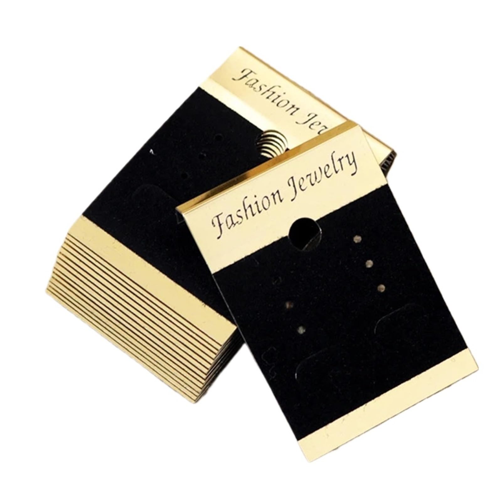 FDzkrtvm Earrings Necklace Display Cards, Earring Display Cards 400pcs Gold Plastic Velvet 3.8x5cm for Studs Hoops Tassels Drops