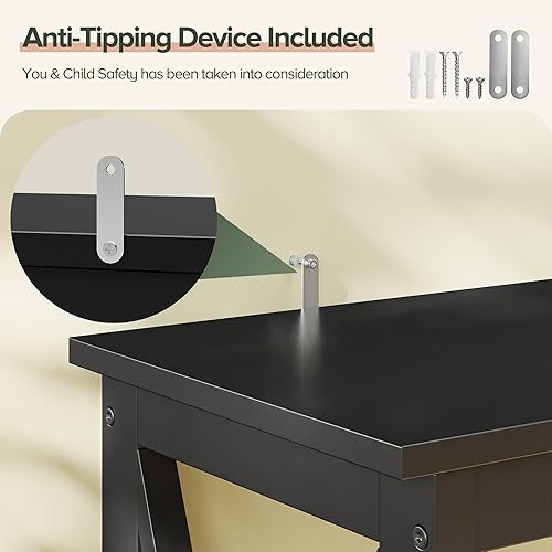 Miniatura 7 de ZenStyle Mesa auxiliar de sofá con 2 estantes de almacenamiento, mesa decorativa estrecha para entrada, pasillo, sala de estar, 39.3 pulgadas de