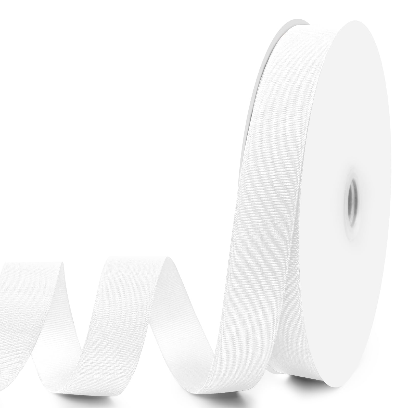 Photo 1 of 1" X 100 Yards White Grosgrain Ribbon, Premium Grosgrain Ribbon for Sewing, Gift Wrapping, Bow Making, Wedding Decor, Wrapping and More (White)