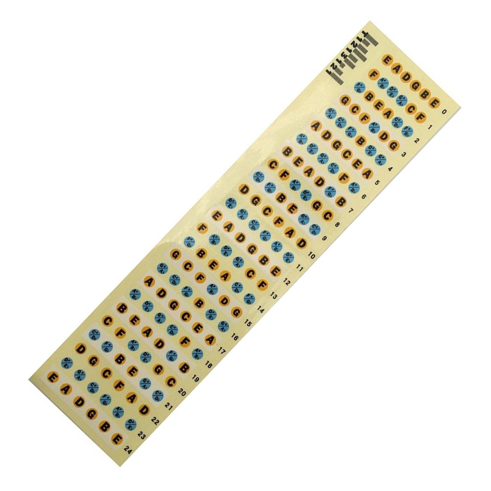 GOSONO2pcs Guitar Note Map Fretboard Markers Fret Lables Decals Fingerboard Sticker For Aacoustic Guitar And Bass Guitar (Colorful)