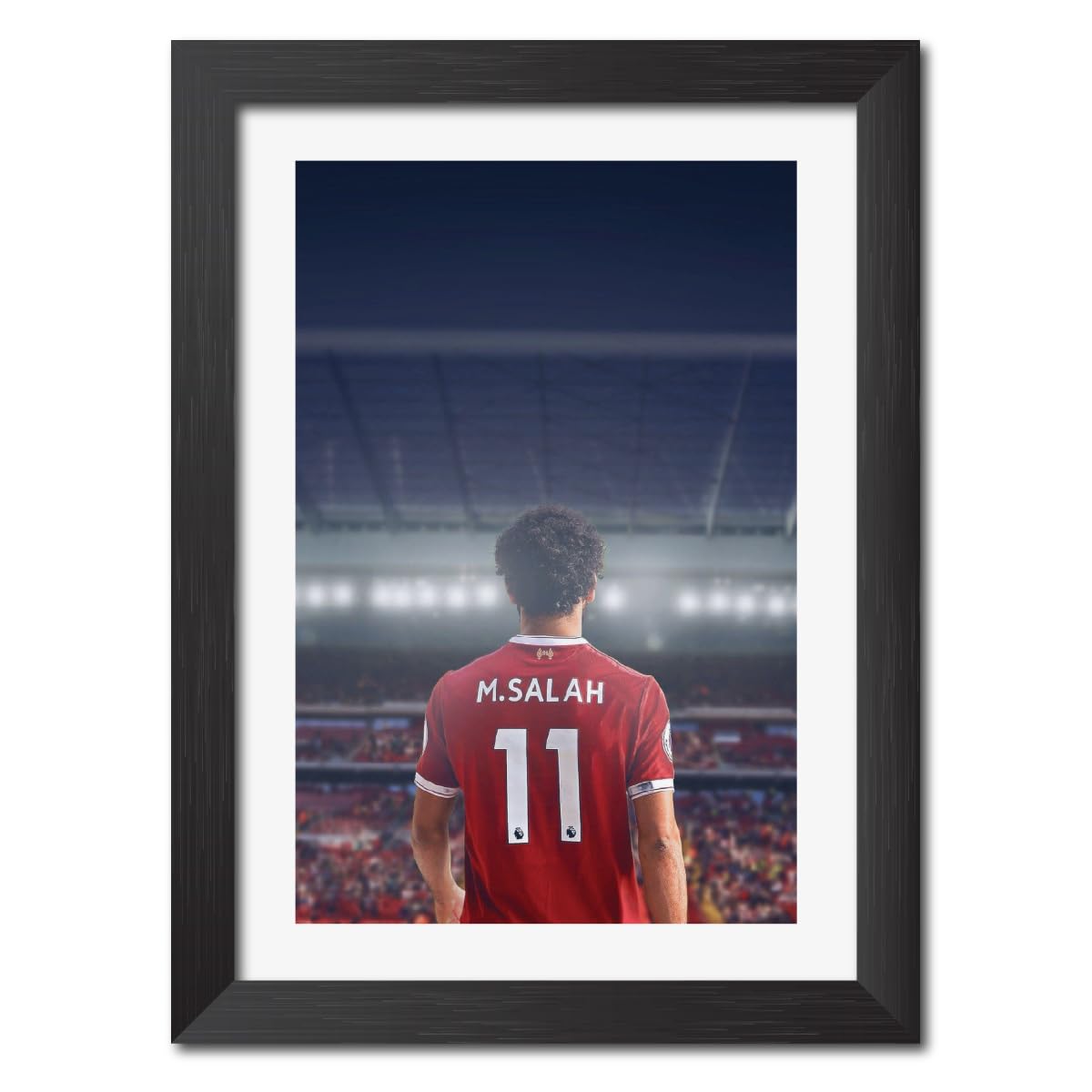 Mo Salah Liverpool FC Laminated Poster Framed Painting with Matt Finish Black Frame (12 inches x 9inches) [Redesigned with Thick Textured Frames]