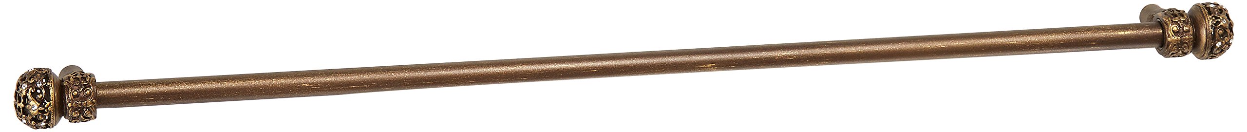 Carpe Diem Hardware 194-3C Juliane Grace 22-Inch O.C. Long Pull Small Finial with Swarovski Crystals, Antique Brass