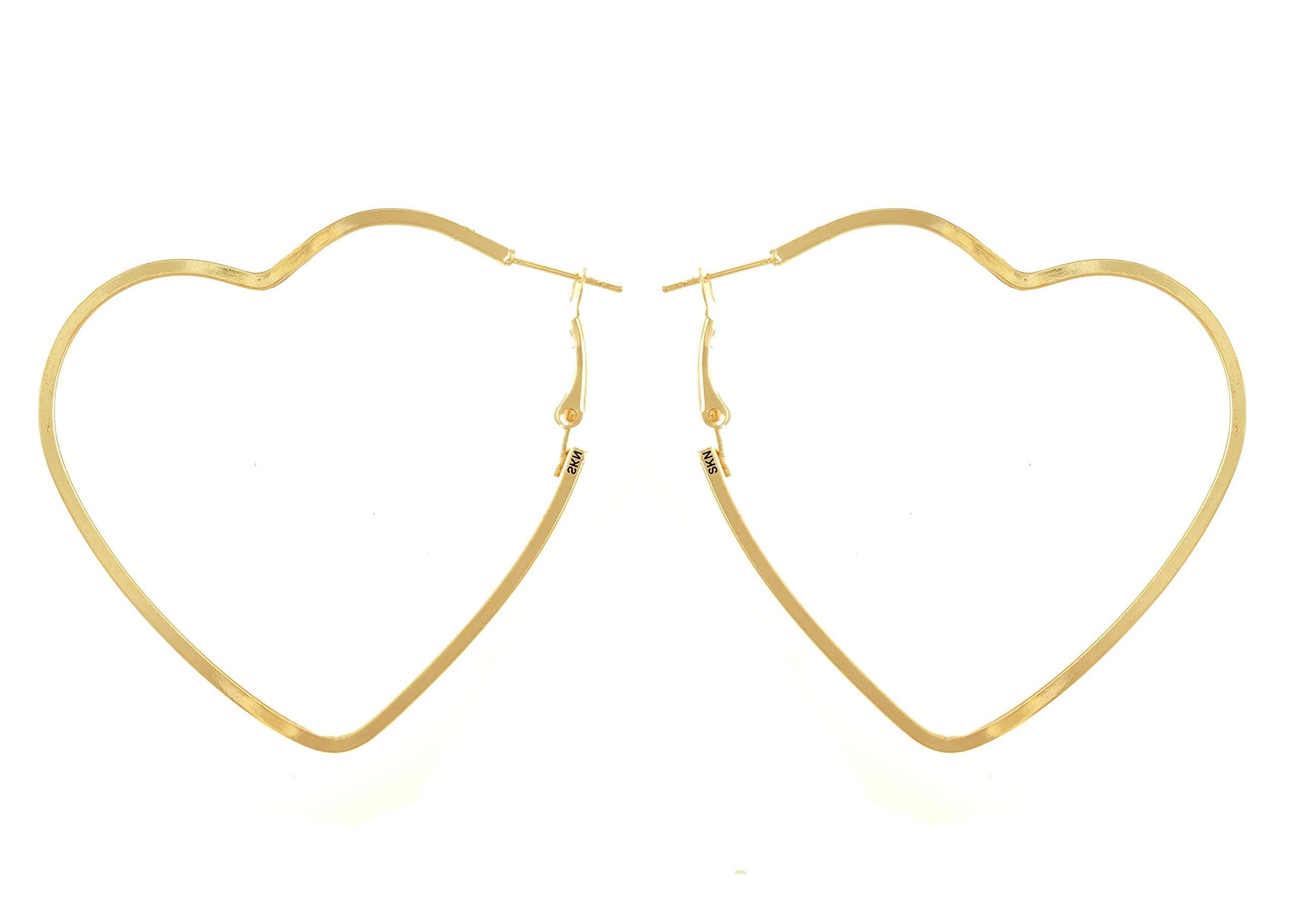 SKN Jewellery Alloy Heart Shaped Hoop Ear Bali Earrings for Women & Girls (SKN-4153) (Golden) (B09C6N9XTS) Amazon Price History, Amazon Price Tracker