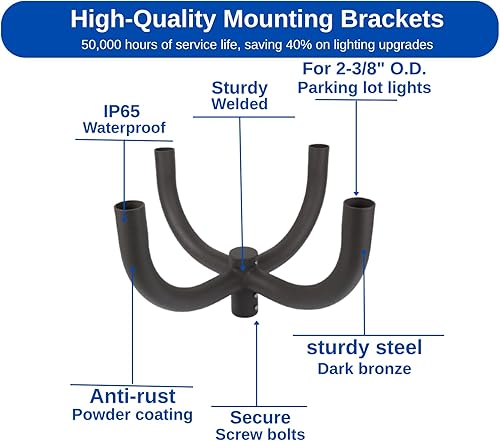 Vista 43 de ledmo Luz LED de estacionamiento de 300 W, 36000 lúmenes, 5000 K, ajustable, ajuste deslizante, iluminación de seguridad con fotocélula
