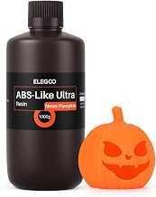 ELEGOO Résine Néon ABS-Like Ultra Haute Ténacité Haute Précision Imprimante 3D LCD MSLA DLP UV 405nm Résine Photopolymère, Orange Citrouille 1kg