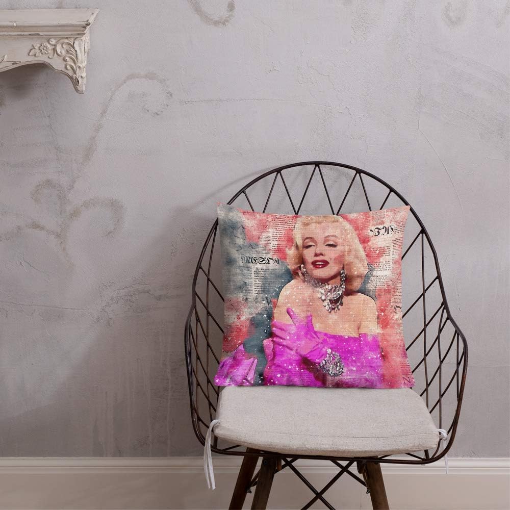 Pillow Cover 18x18 Beautiful Marilyn Retro Vintage Hollywood Decorative Throw Pillow Cover Square Cushion Case for Couch Sofa Indoor Outdoor Home Decor Holiday Decor