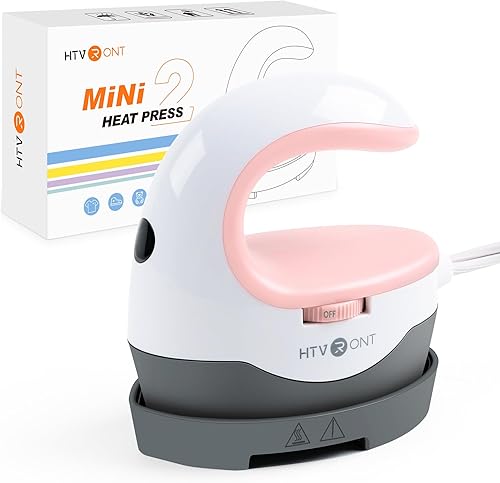 HTVRONT Mini máquina de prensa de calor, pequeña prensa de calor portátil, máquina de prensa de hierro para camisetas, sombreros, proyectos de