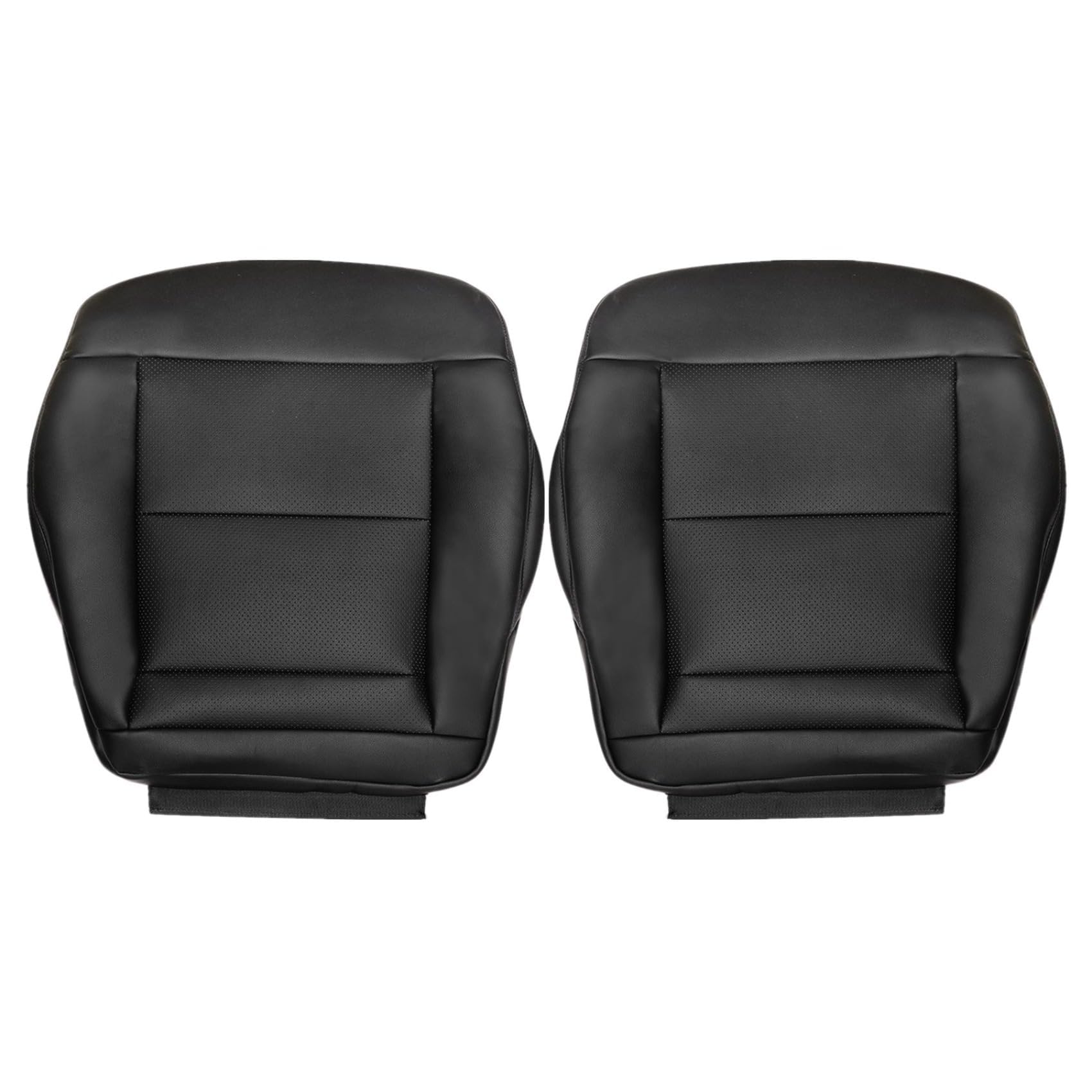 Priprilod Black Leather Driver & Passenger Side Bottom Replacement Seat Cover Compatible with Mercedes Benz E-Class E200 E250 E300 E350 2010 2011 2012