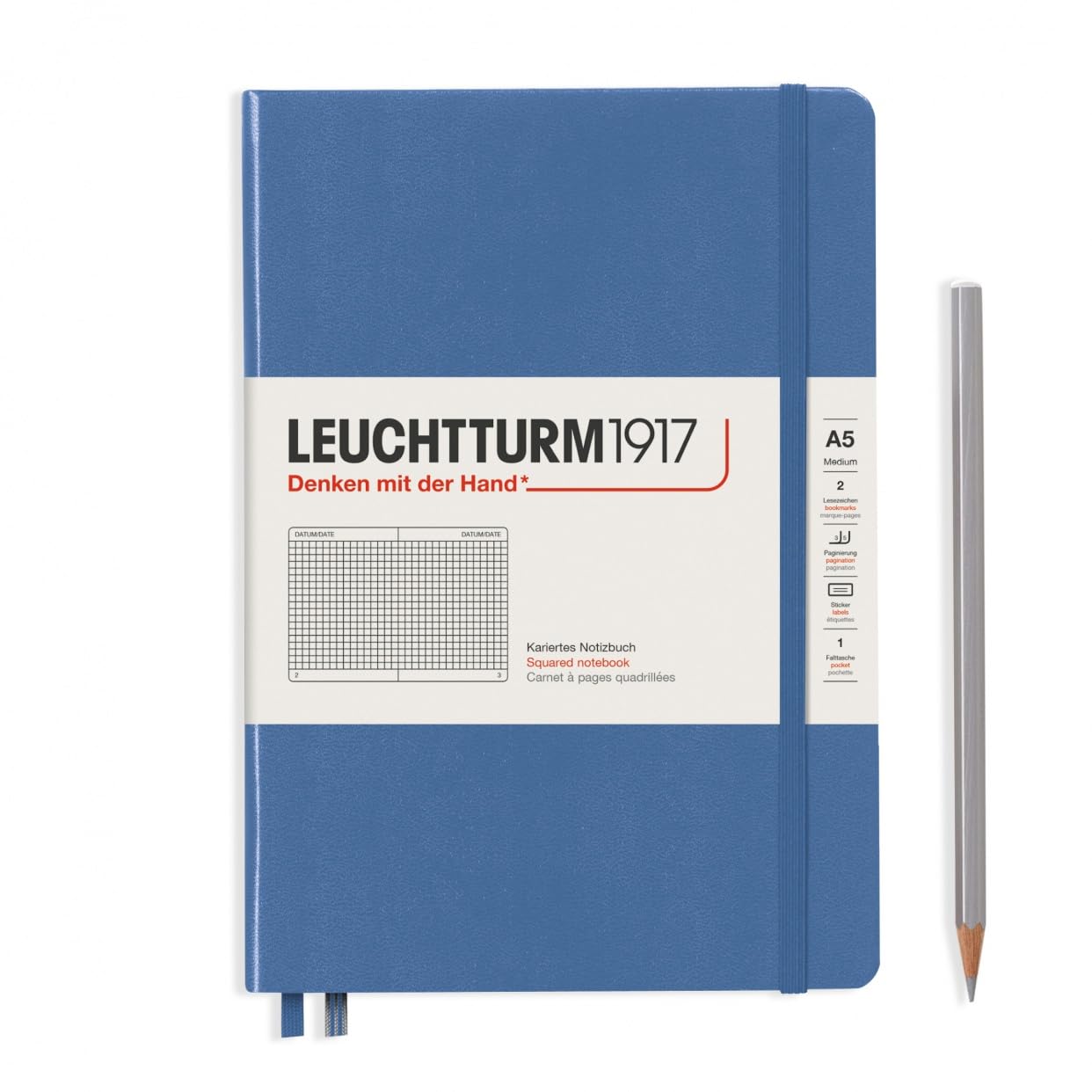 LEUCHTTURM1917(ロイヒトトゥルム1917) Leuchturm Notebook A5 Square Denim 361579