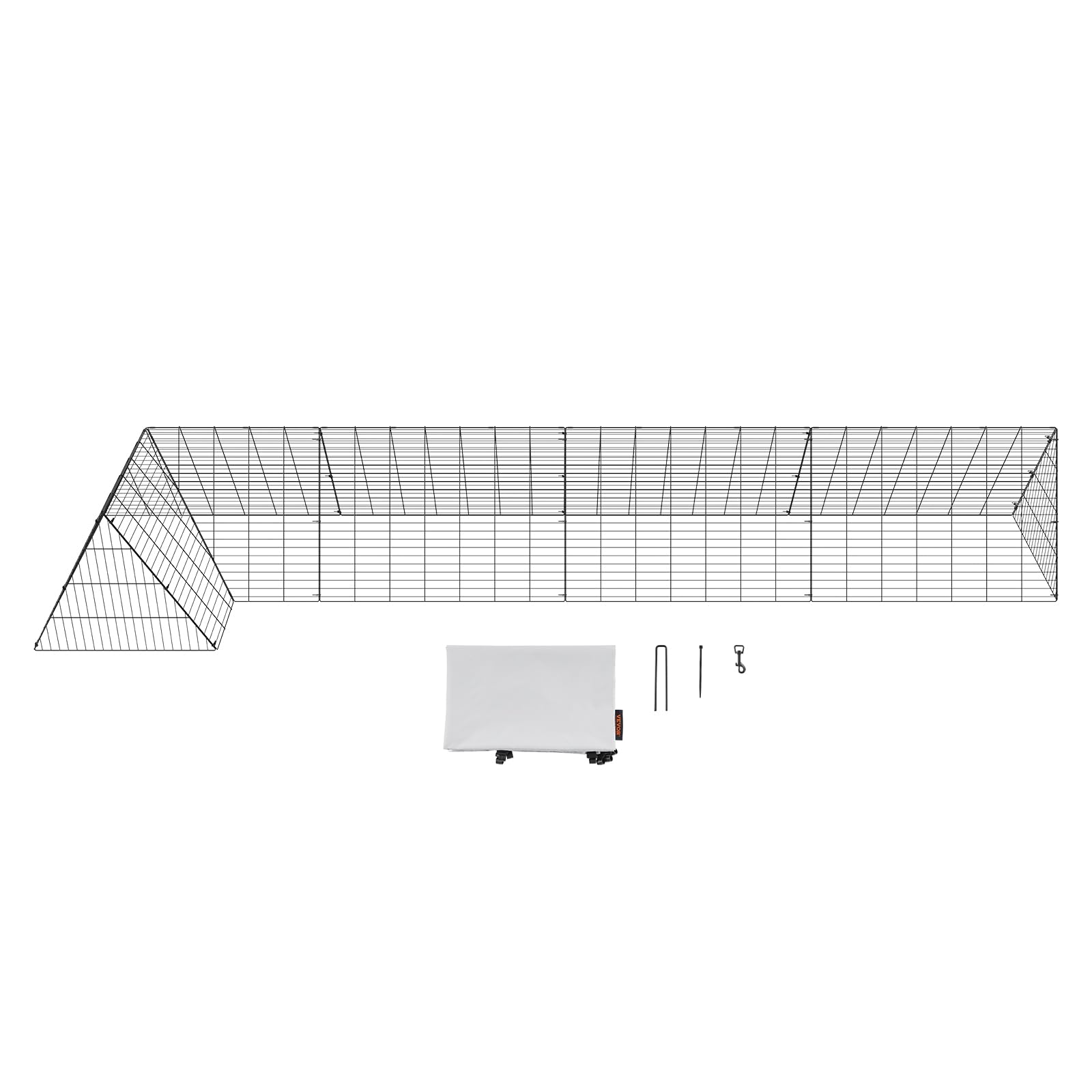 VEVOR Tunnel per Polli 400 x 100 x 61,5 cm (L x P x A) Recinto per Pollai Con Telai Angolari, Portatile per Esterno, Adatto per Polli, Anatre, Conigli