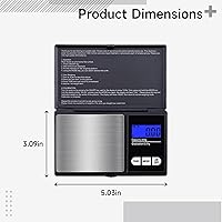 Vista 3 de Báscula de bolsillo para pesaje de precisión, báscula de joyería y alimentos - 200G/0.01G y 2.2 lbs/0.1G, pantalla LCD, modo tara, acero inoxidable
