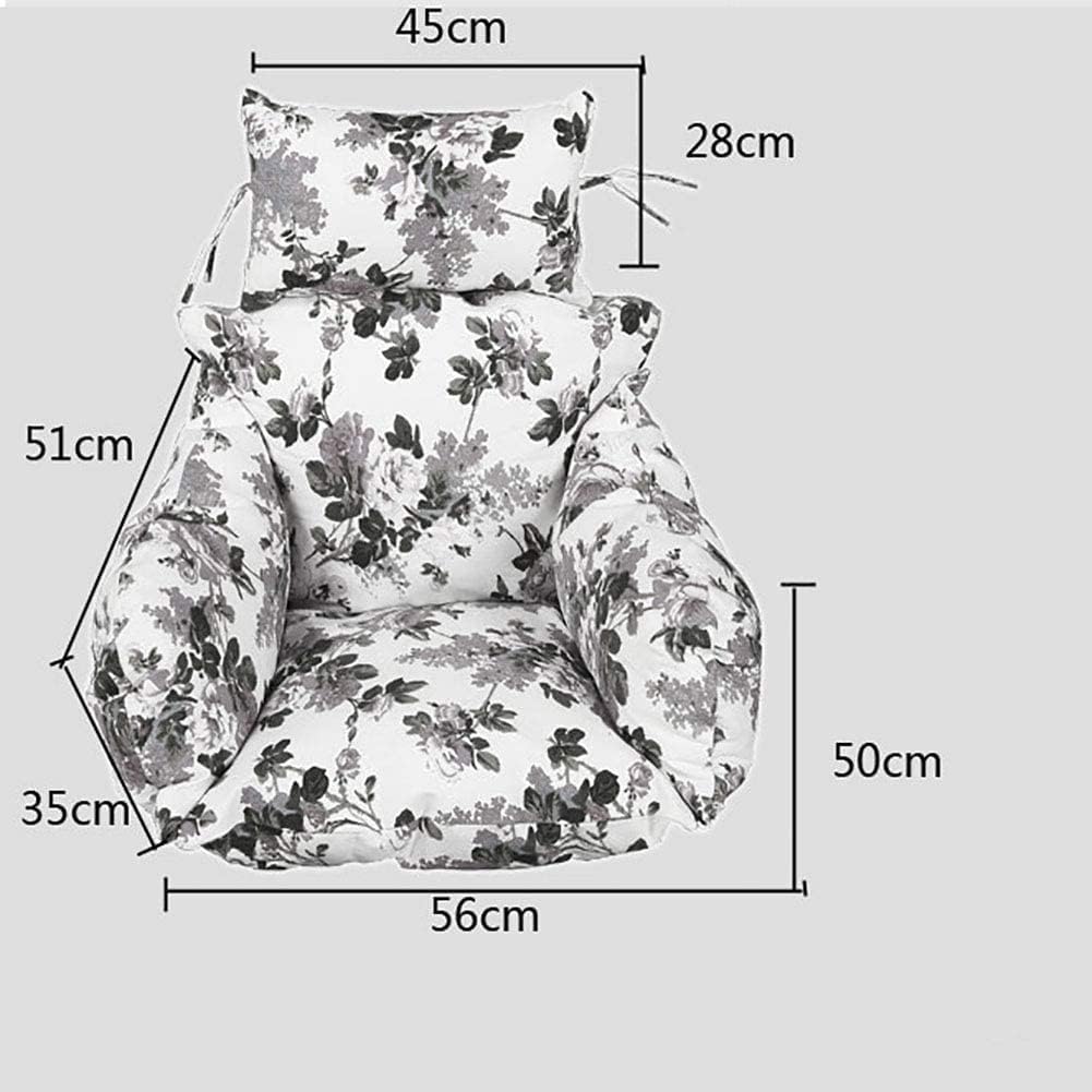 Erddcbb Hanging Egg Hammock Chair Cushions Without Stand,Sink Into Thick Oversized Papasan, Not-Slip Without Stand Swing Seat Cushion Thick Nest Hanging Chair Back with Pillow-Coffee