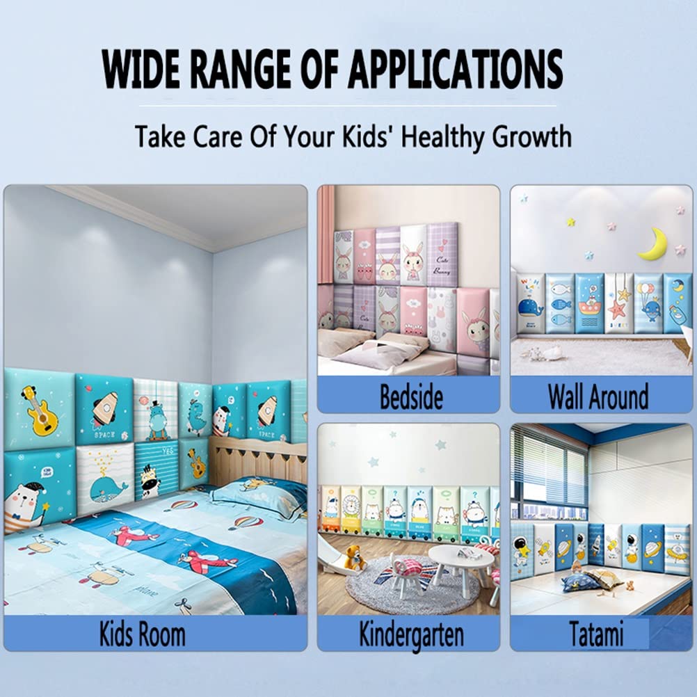 3D Anti-Collision Wall Stickers Naklejka Ścienna Antykolizyjna Dla Dzieci, Wodoodporna Miękka Torba Panel Ścienny Ze Skóry PU 3D, Do Pokoju Dziecięcego, Przedszkola, 50x20cm(7 PCS)