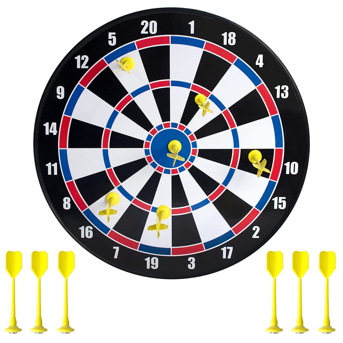 Wembley Magnetic Dart Board with Darts for Adult 40.3cm Indoor and Outdoor Game for Kids with 6 Darts