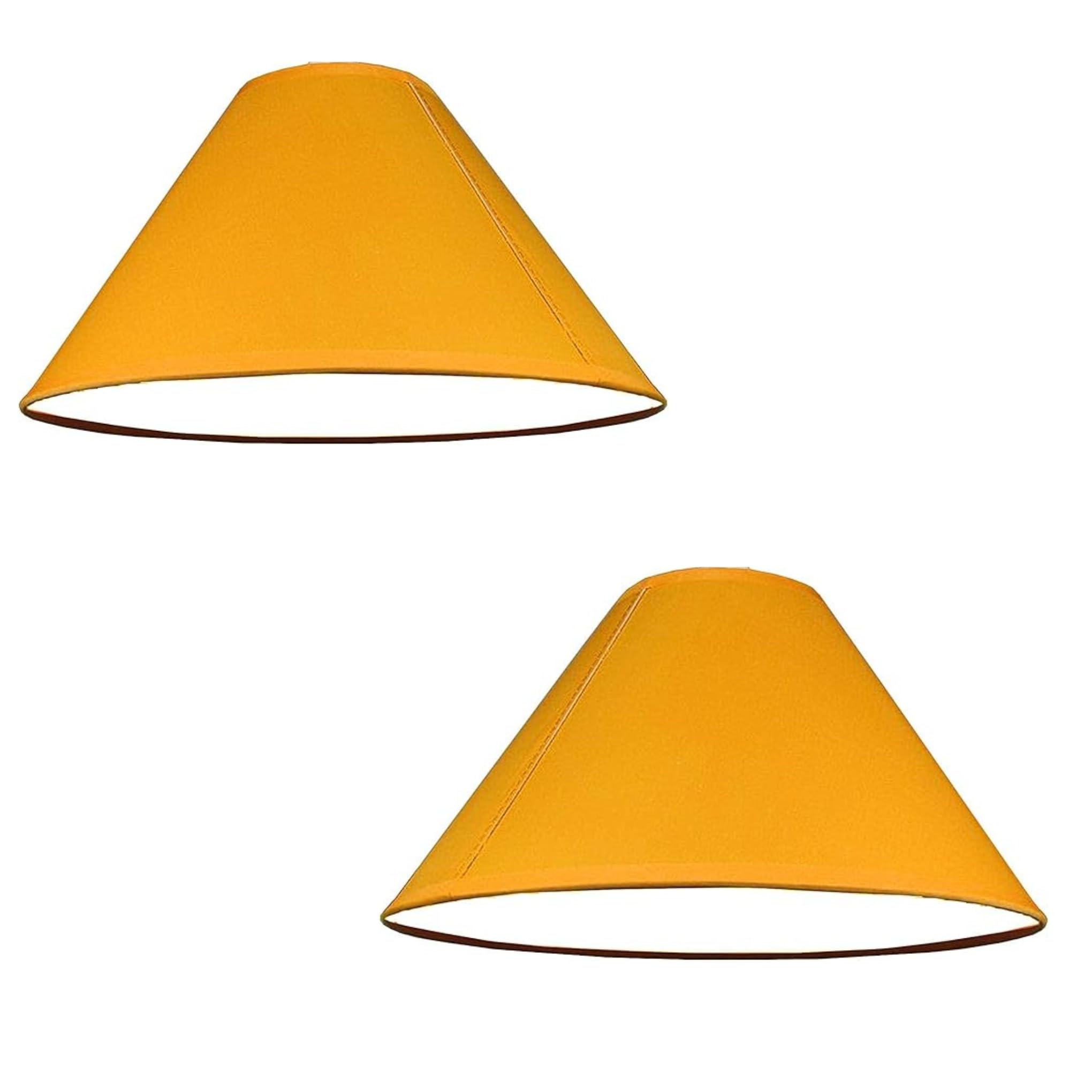 Loxton Lighting Mustard Pack Of 2 - Empire Cotton Coolie Lamp Shades For Table Lamps And Pendant Ceiling Lights - 25Cm Dia (2, )