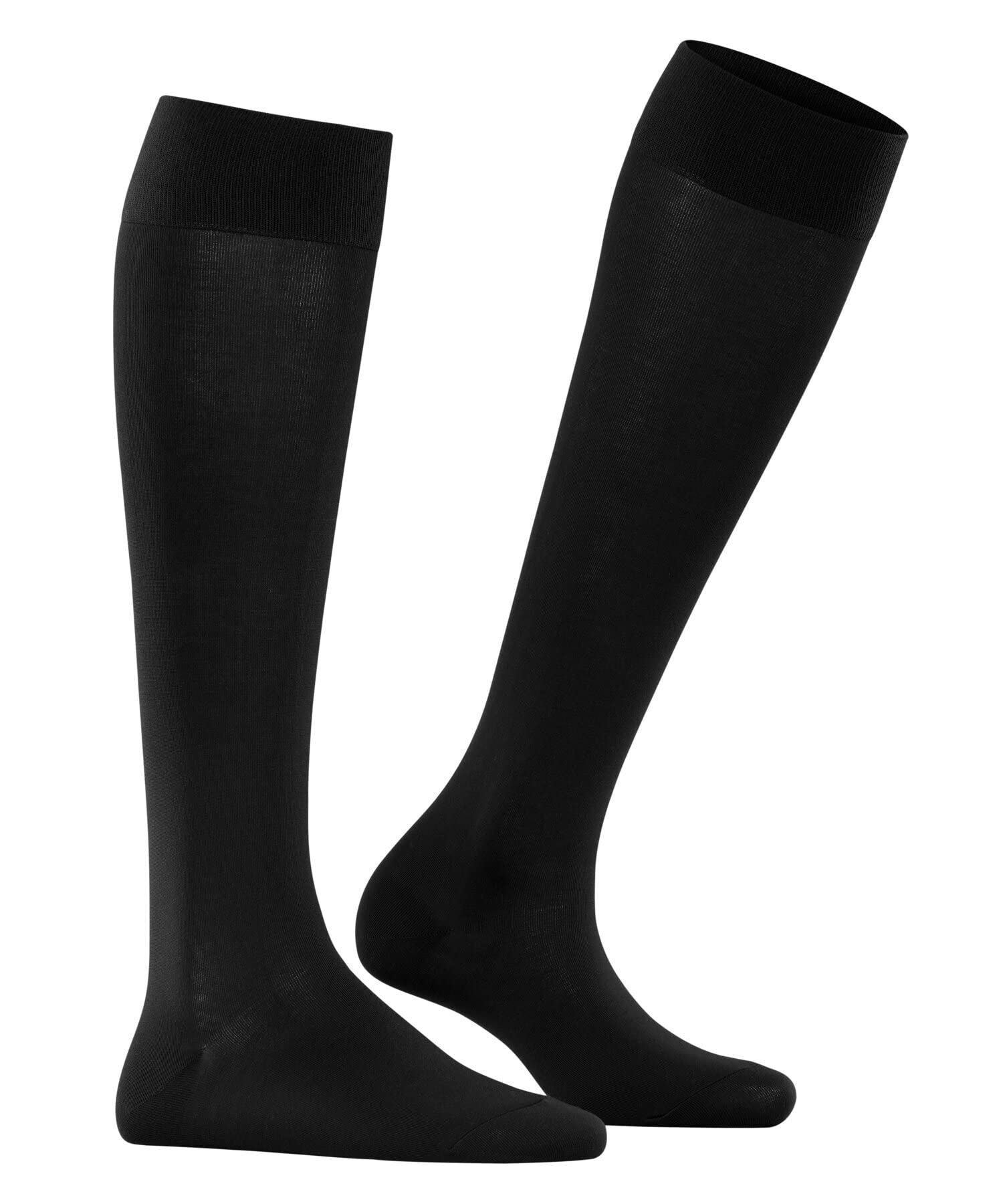 FALKE Kobiety Podkolanówki Cotton Touch W KH Bawełna długie jednokolorowe 1 Para, Czarny (Black 3009), 39-42