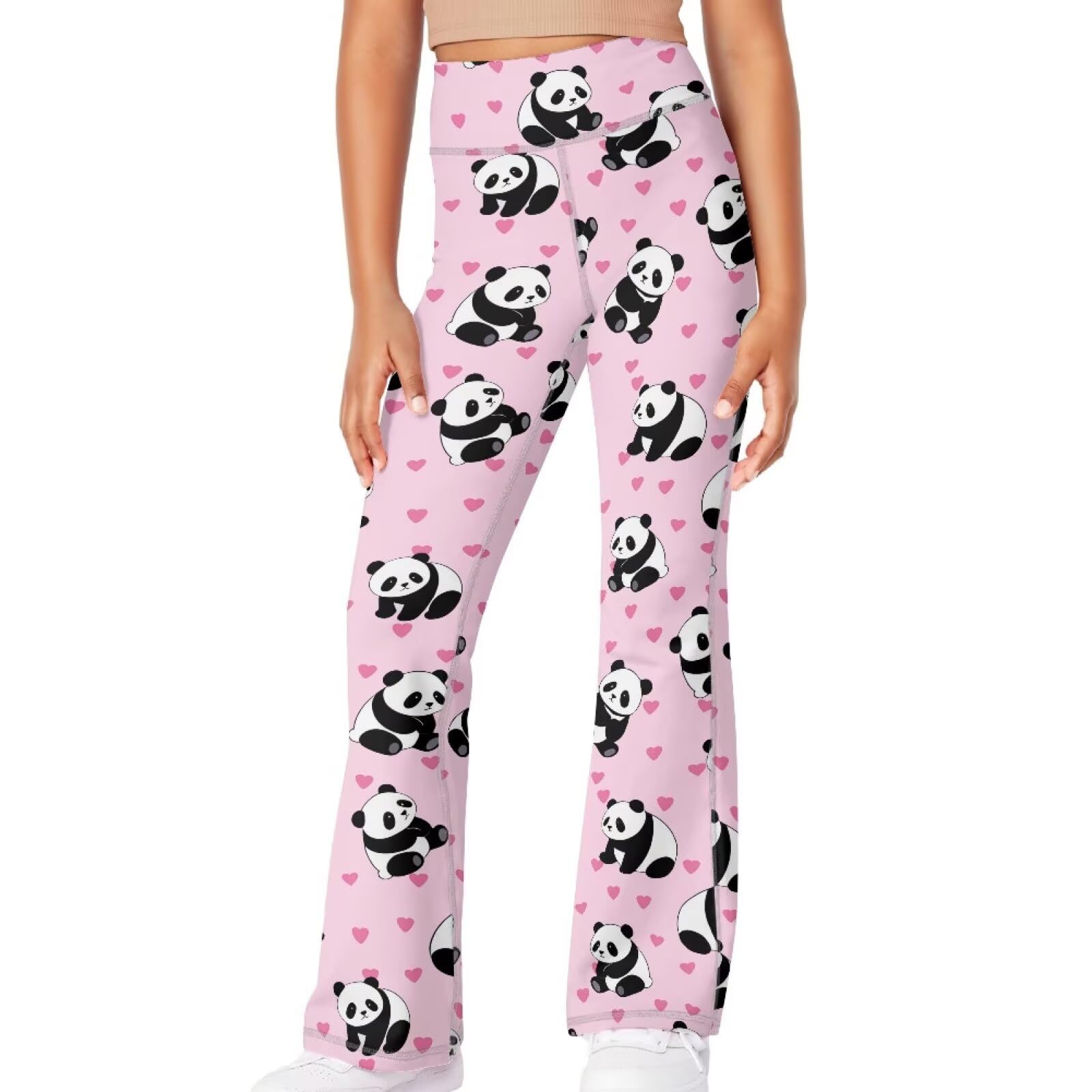 Girls Leggings Floral Print High-Waisted Flared Pants 5-14 Years