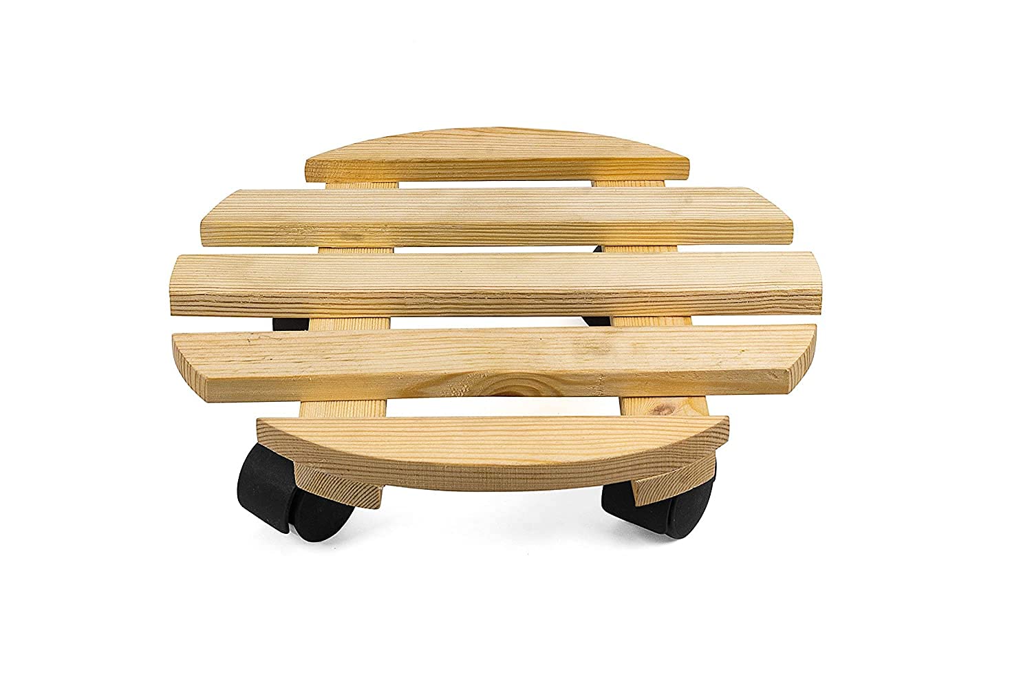 NAOE Wooden Plant Stand | Beige Planter Trolley Rolling Tray Coaster Trolley Heavy Duty Wheels Round Flower Pot Trolley | 4 Moving Wheels Round Trolley (B09HNPTS5Y) Amazon Price History, Amazon Price Tracker