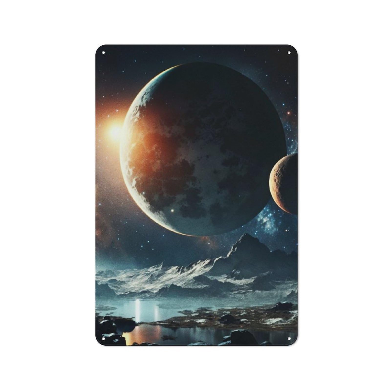 Junmoney Style-20 Space Mystic Planet Vintage Metal Wall Sign 30X20cm For Garage Wall, Suited To Garage Decor Collectors