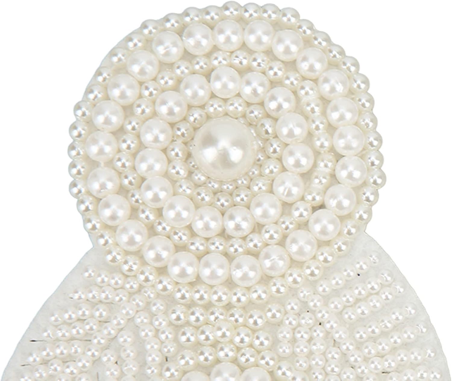 Pearl Flower Shoe Clip, 2Pcs Pearl Patch Applique for Jewelry Making Clothes Shoes Wedding DIY Supplies(Beige Pearl Ball Flower)