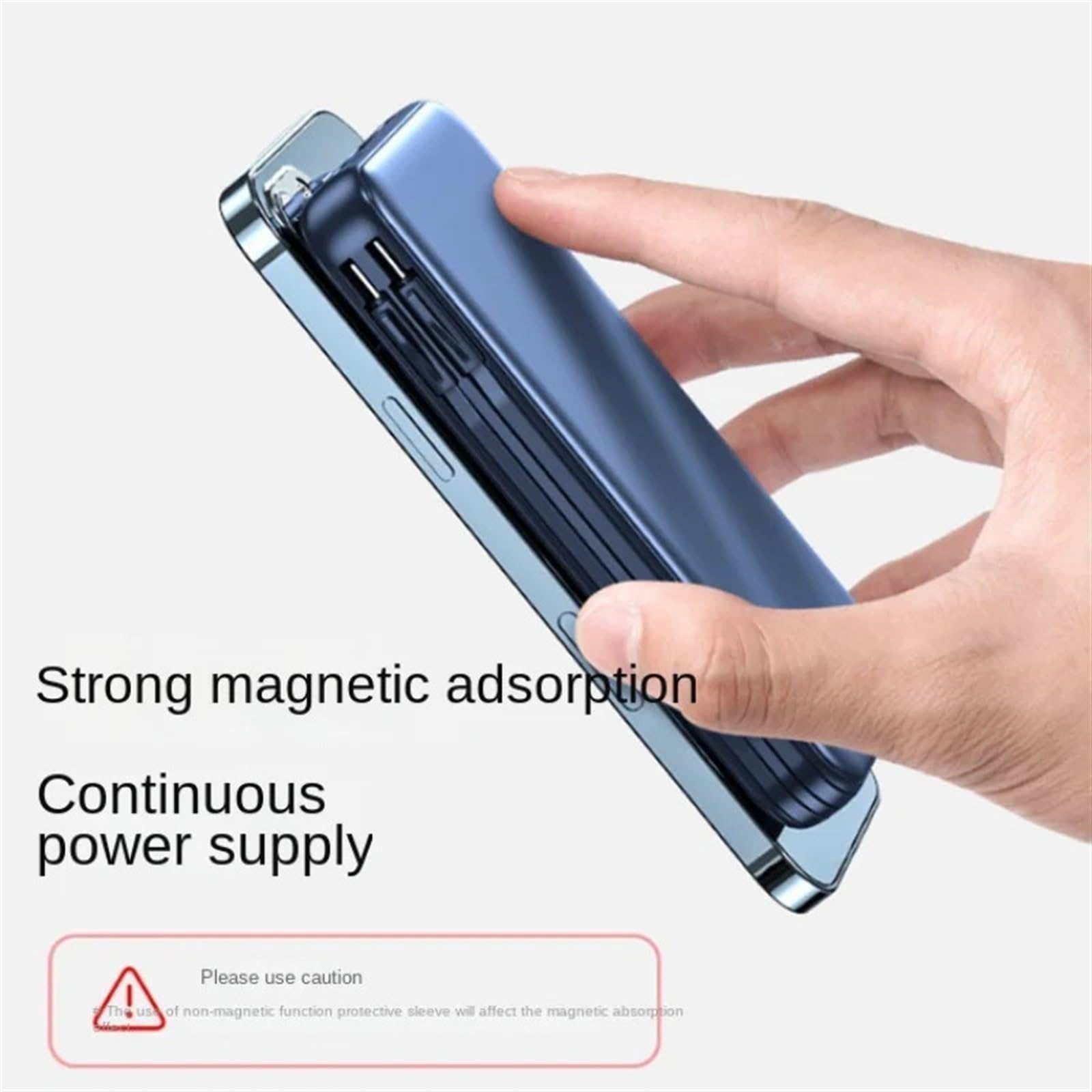 Alimentation De Charge sans Fil Portable Magnétique avec Câble De Données, Charge Rapide, Batterie Externe À Charge Flash, Grande Capacité, 1/20000 MA (Size : 20000mah, Color : Black)