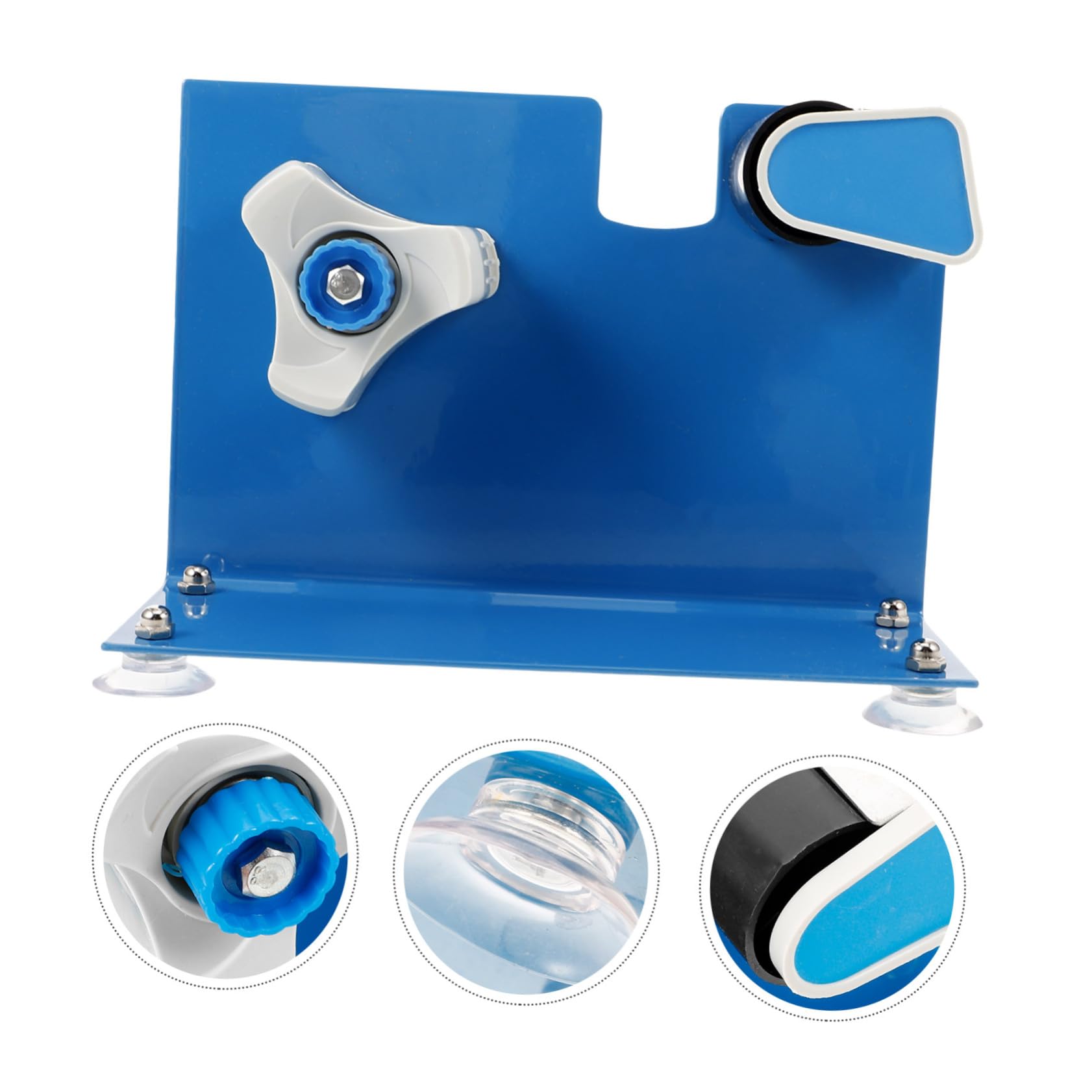 Blauer Tisch Klebebandabroller aus Eisen mit Saugnapfbase für 5cm Breite Bänder Präzises Schneiden Wiederverwendbar für Lager und Zuhause
