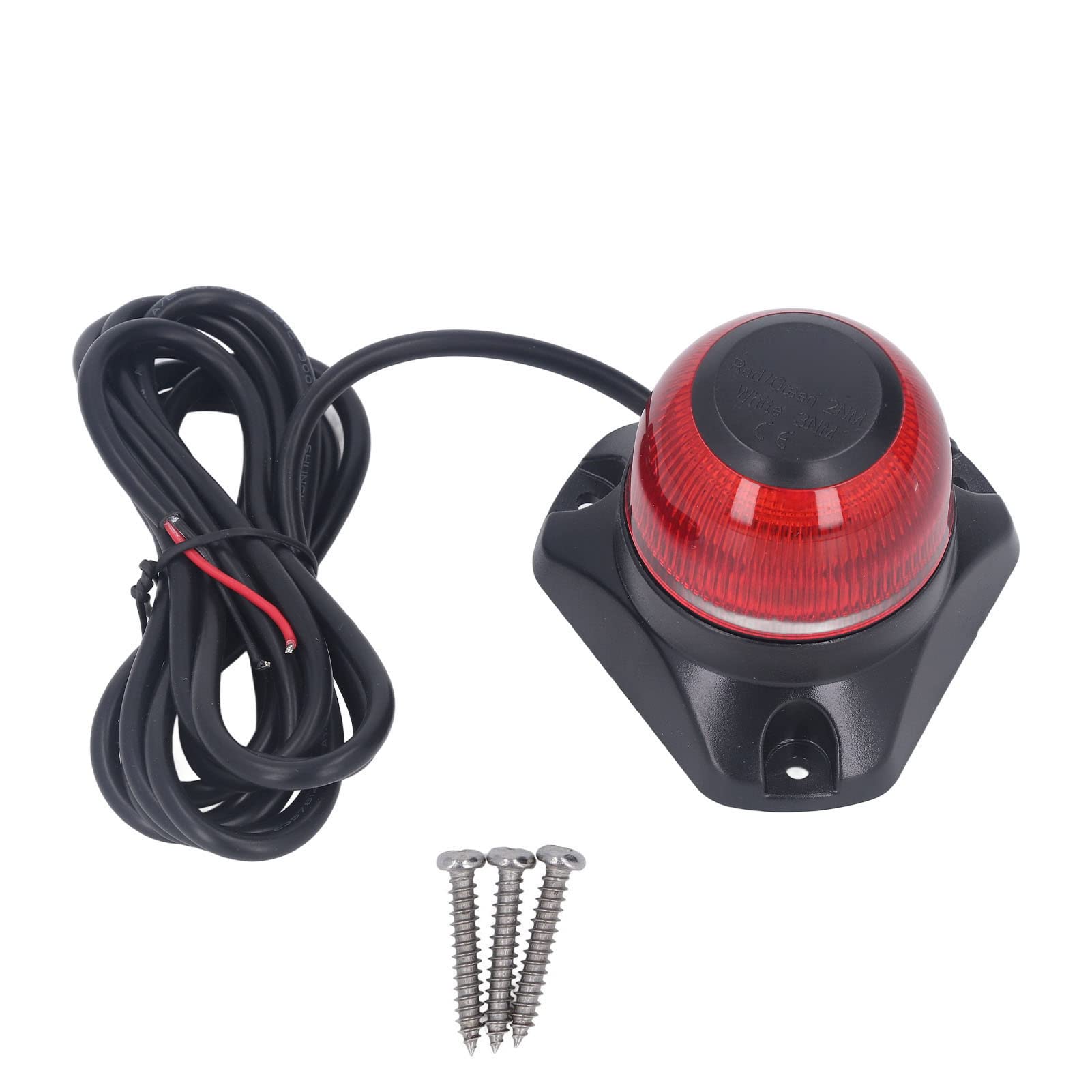 Luce di navigazione per barca Luce di poppa pieghevole a LED antiriflesso DC10‑30V 3W Segnale di navigazione marina (Rojo 2NM 87LM)