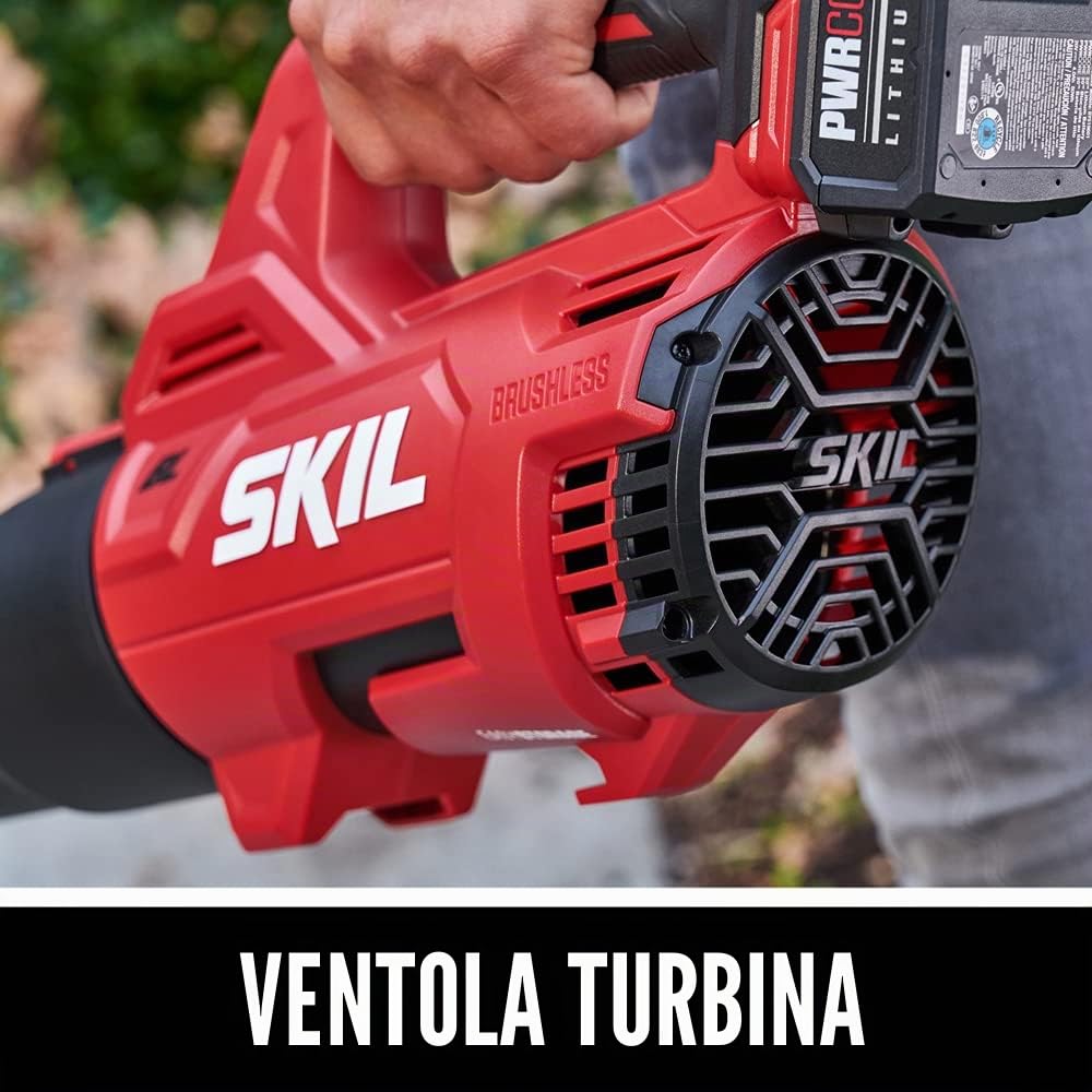 SKIL PWR CORE 20 BL4714B-10 - Soffiatore manuale senza spazzole a velocità variabile, 20 V, 400 CFM, include batteria da 4,0 Ah e caricabatterie