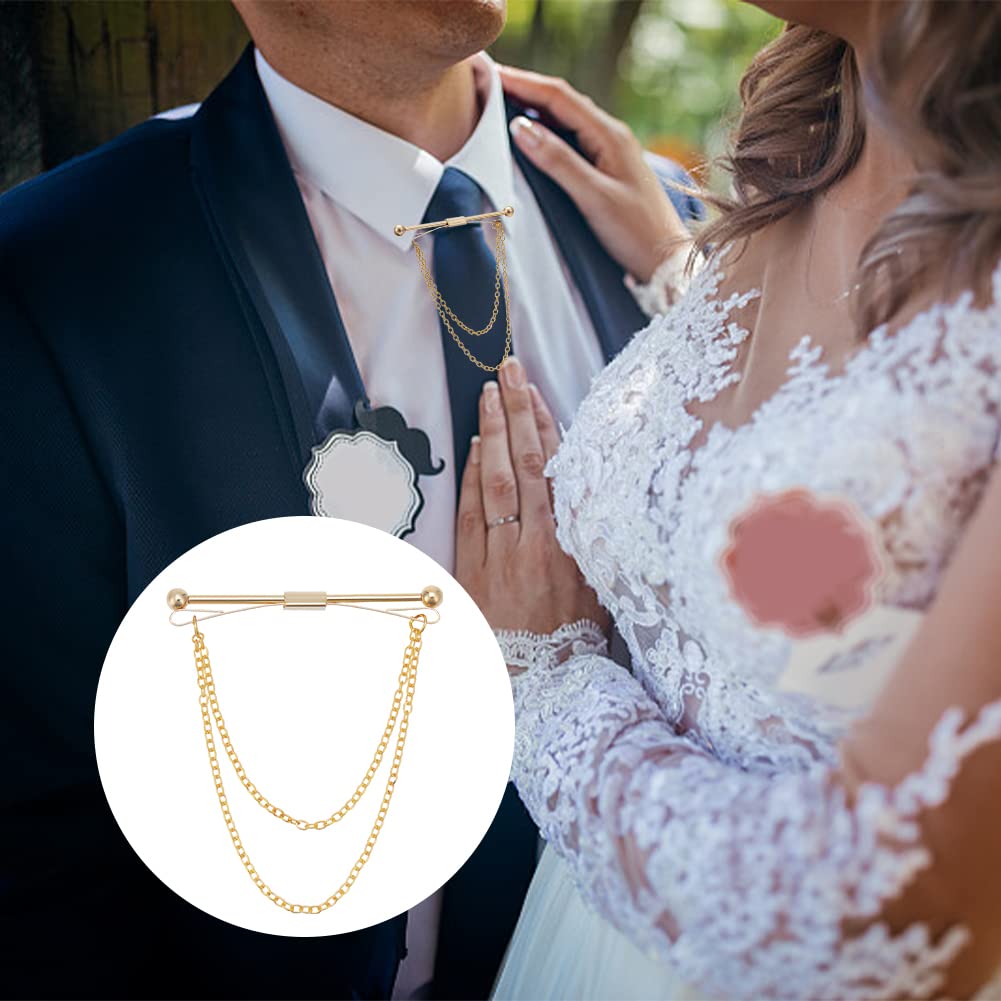 Collar Pins For Men Safety Pin Style Tie Bar For Wedding Business 3 Pcs